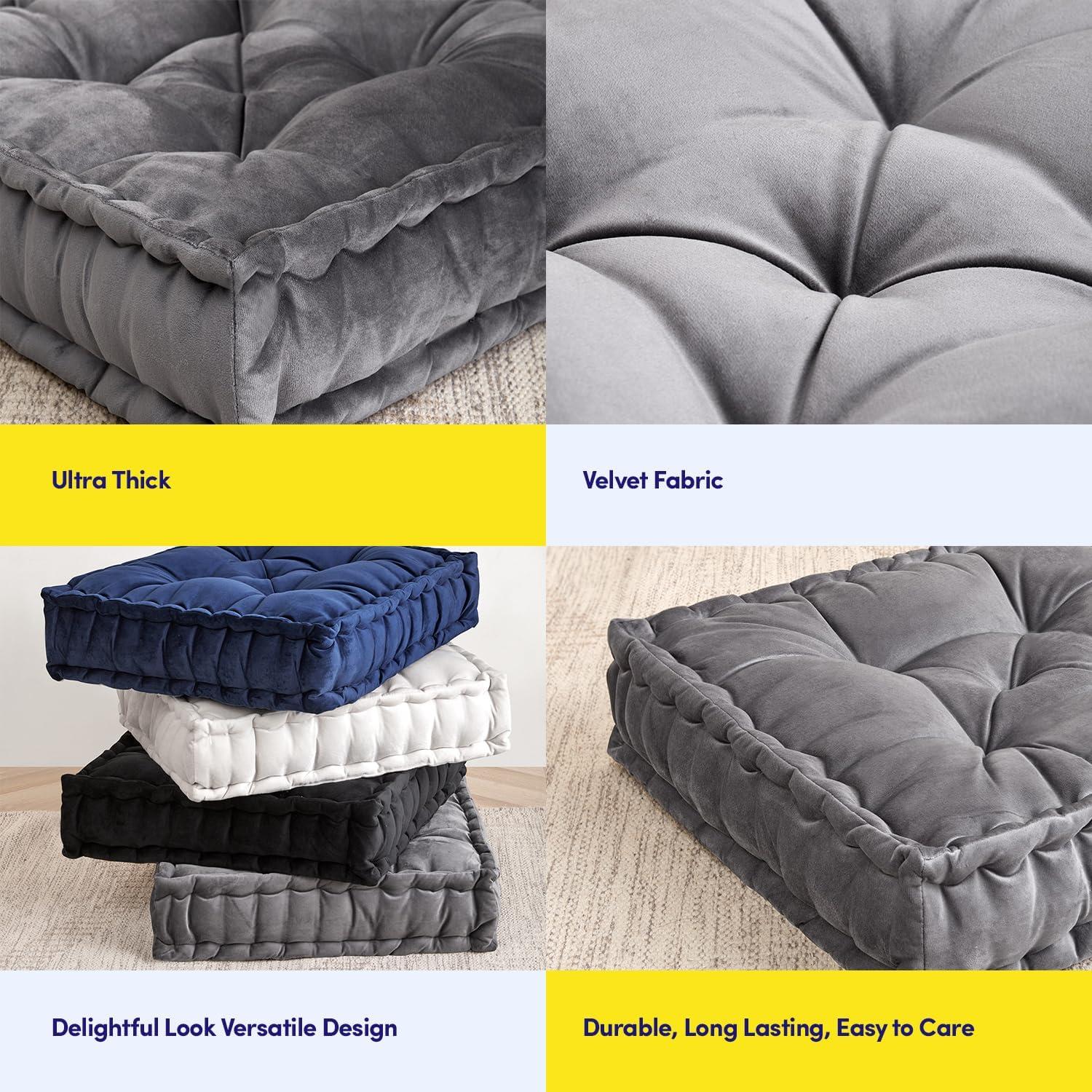 Sweet Home Collection Large Floor Pillow Reversible Meditation Yoga Cushion