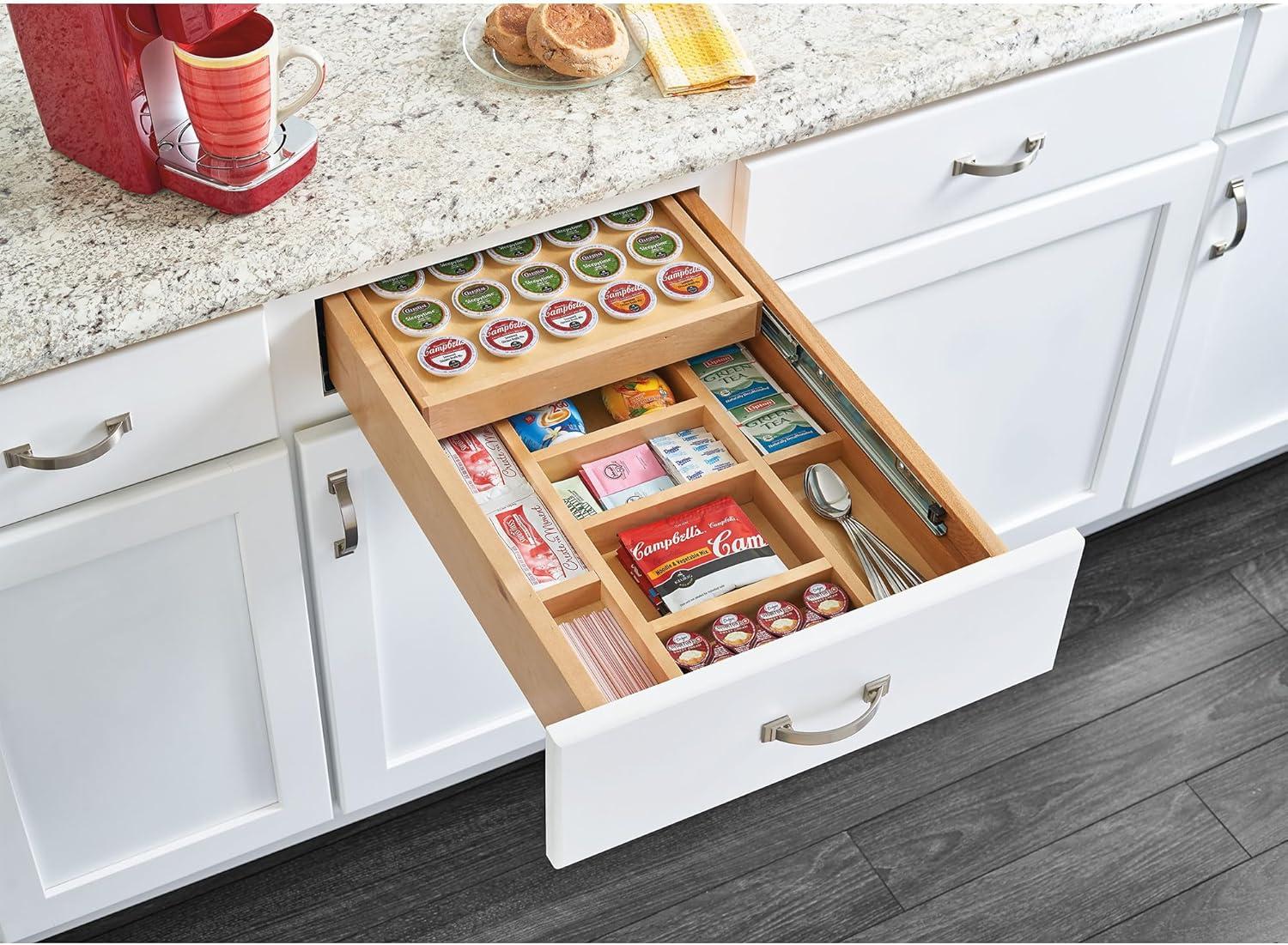 Rev-A-Shelf 4WTCD 15 Inch Tiered KCUP Drawer Organizer with Soft Close Slides