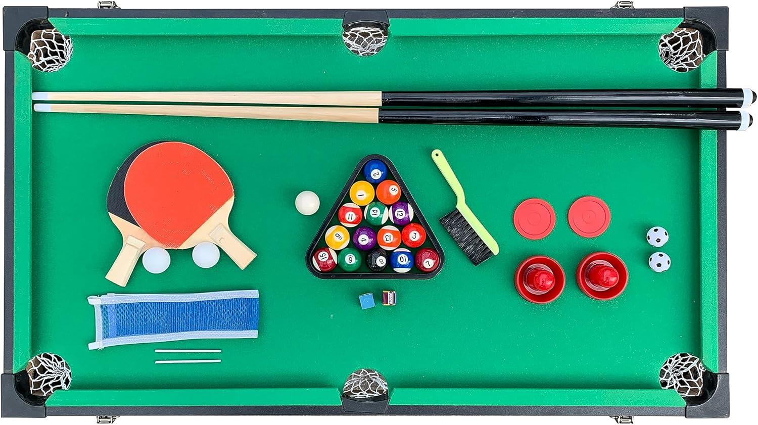 KICK Foosball Tables KICK Quad 48″ 4-in-1 Multi Game Table Combo Arcade Set for Home, Game Room, Friends & Family