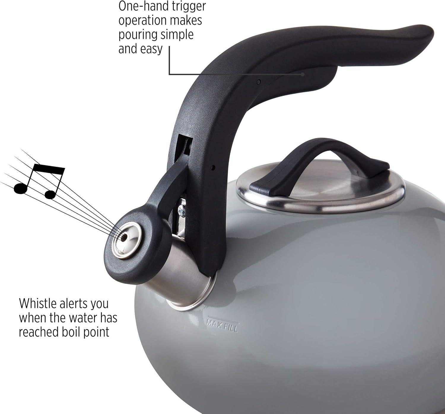 Copco 1.8-quart Arc Stainless Steel Tea Kettle, Light Grey