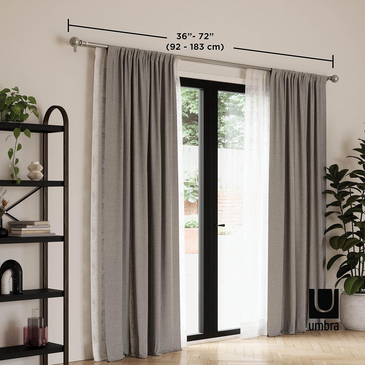 BOLAS Stainless Steel Adjustable Double Curtain Rod