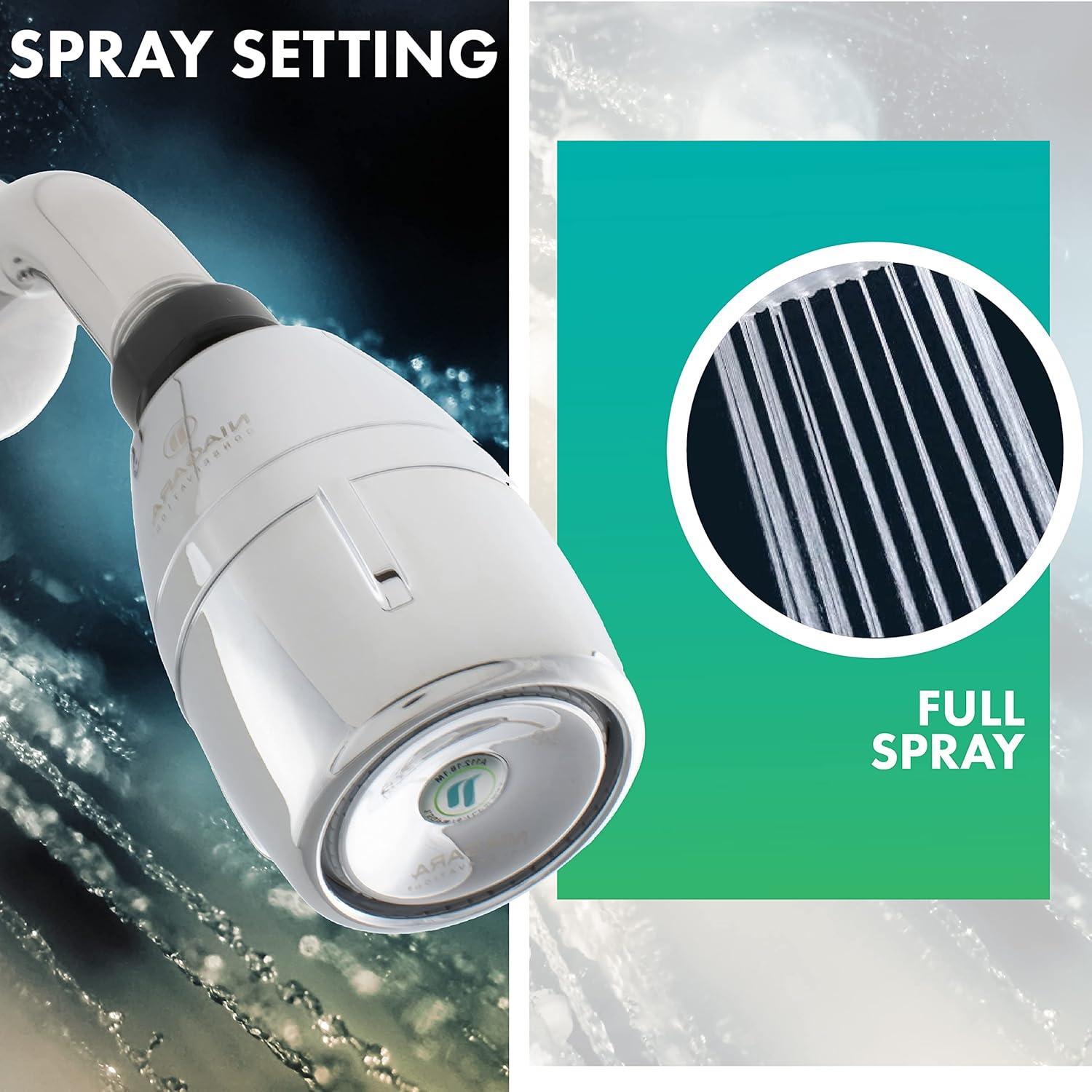 Niagara Conservation N2610CH Bi-Max 1-Spray with 1.0-1.5 GPM 2.125-in. Wall Mount Adjustable Fixed Shower Head in Chrome, 1-Pack | Bathroom Shower Head Sprayer with Pressure Compensation