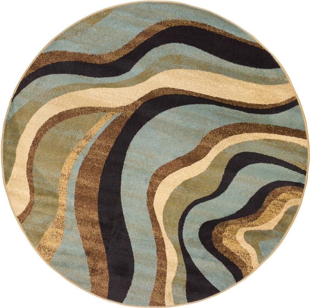 Well Woven Barclay Nirvana Waves Modern Geometric Multi Blue 5'3" x 7'3" Area Rug