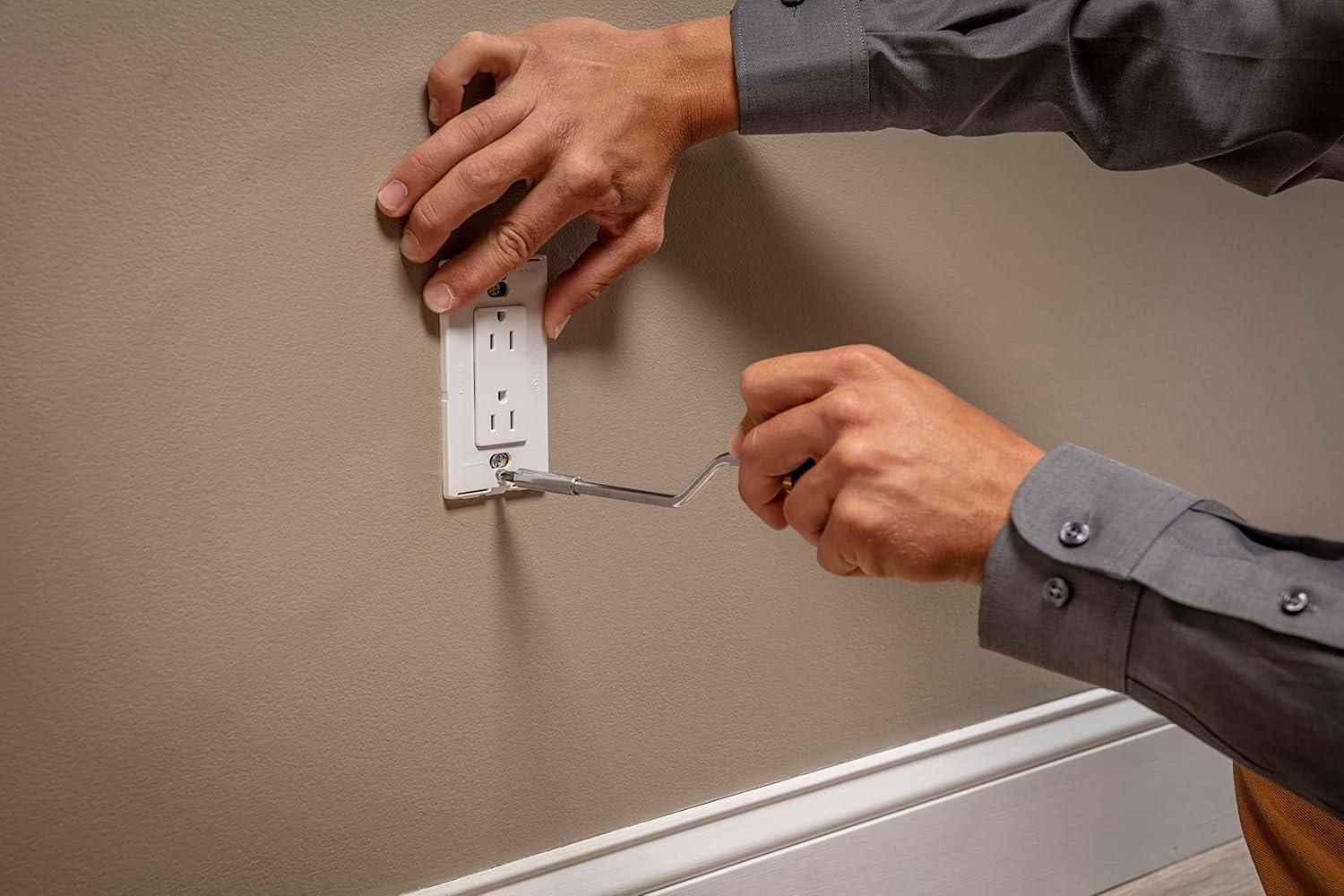 Matte Black 20A Tamper Resistant Duplex Decorator Outlet