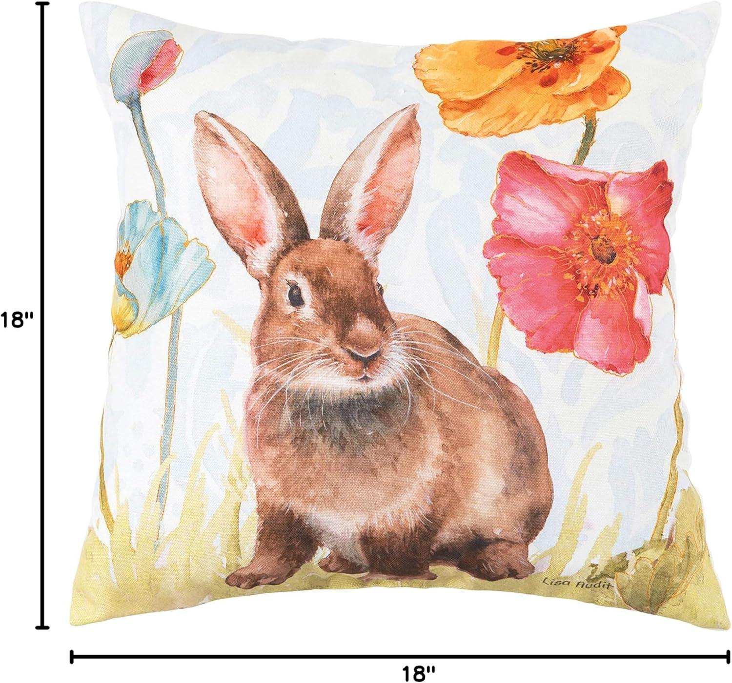 C&F Home 18" x 18" Sitting Bunny Easter Spring Themed Indoor/Outdoor Accent Throw Pillow