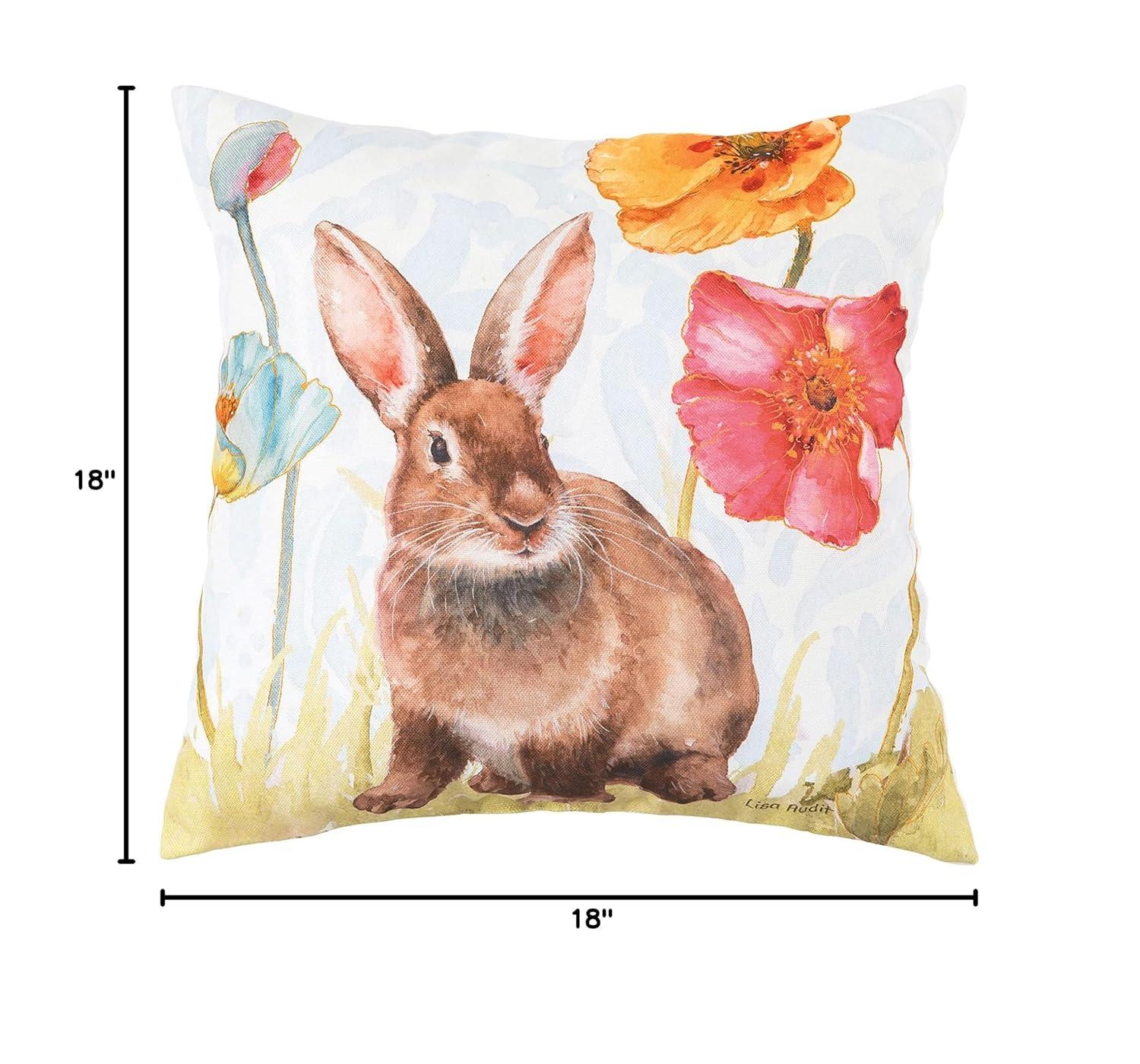 C&F Home 18" x 18" Sitting Bunny Easter Spring Themed Indoor/Outdoor Accent Throw Pillow