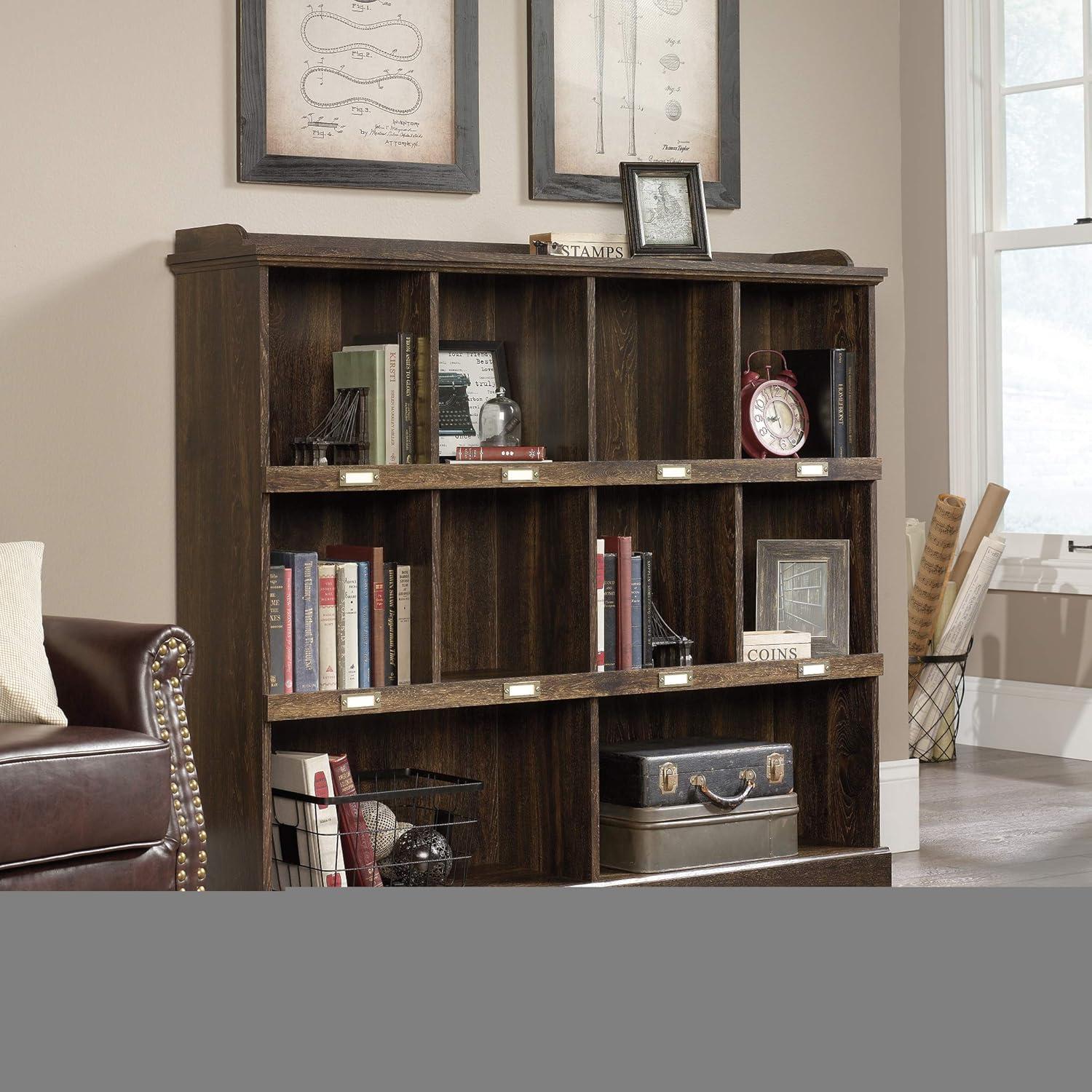 Sauder Barrister Lane 10-Cube Bookcase, Iron Oak Finish