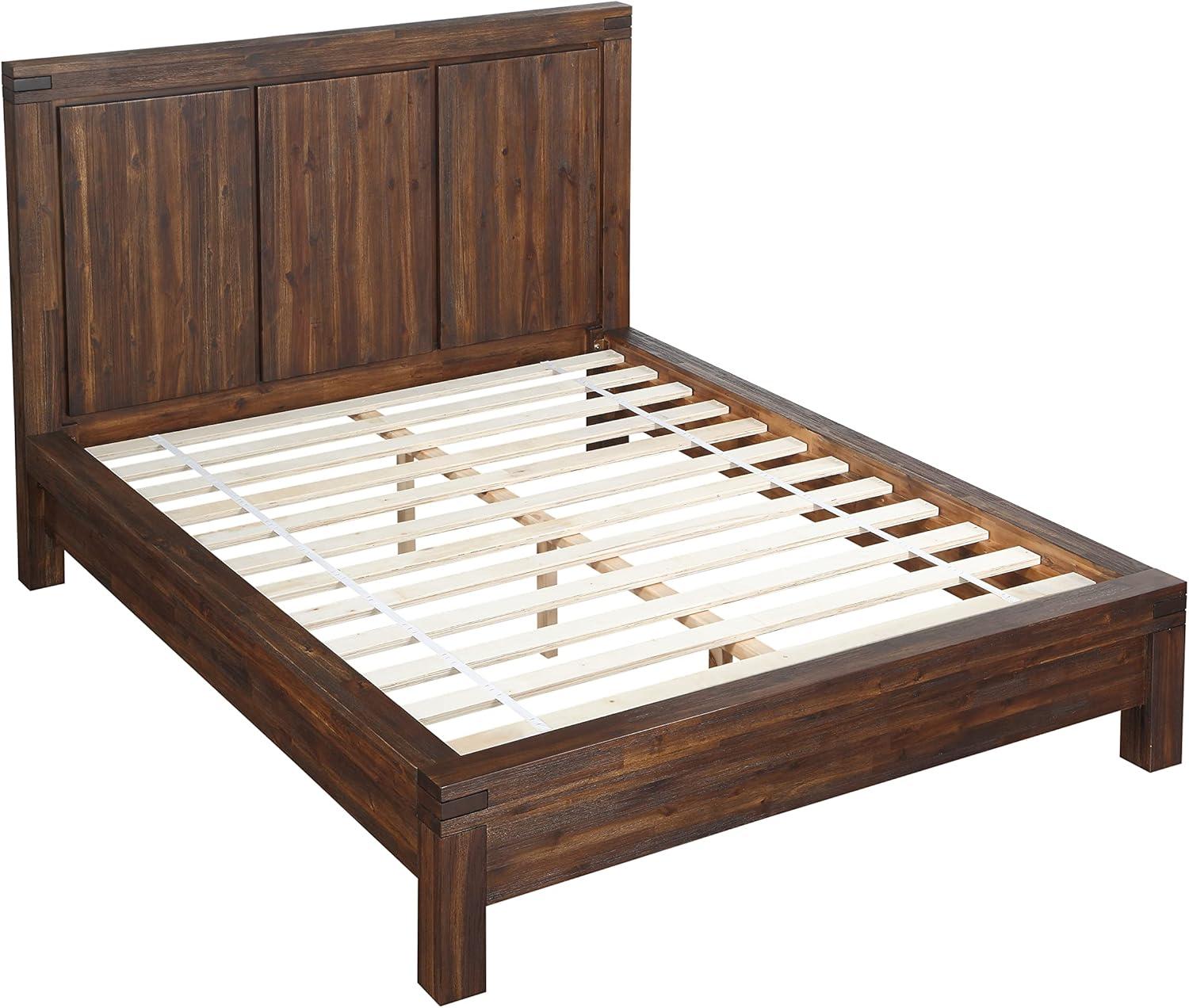 Middlefield Acacia Solid Wood King Platform Bed with Drawer