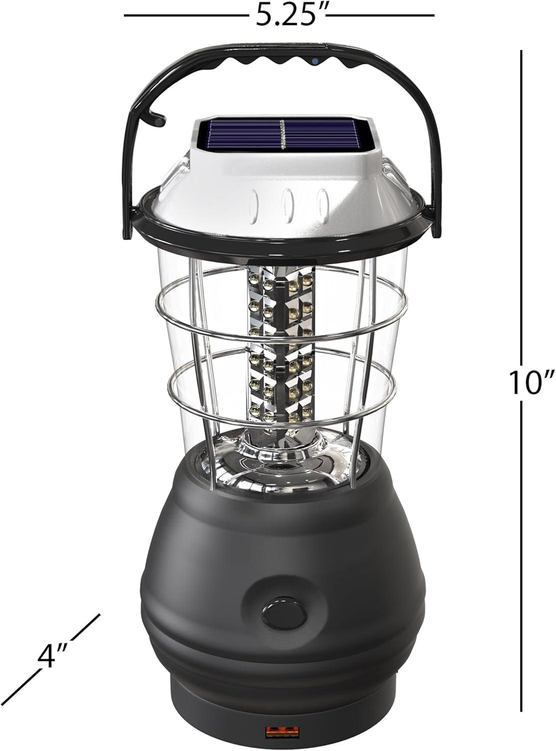 Whetstone Rechargeable Lantern or Battery-Operated LED Light for Camping - Solar Powered Lantern