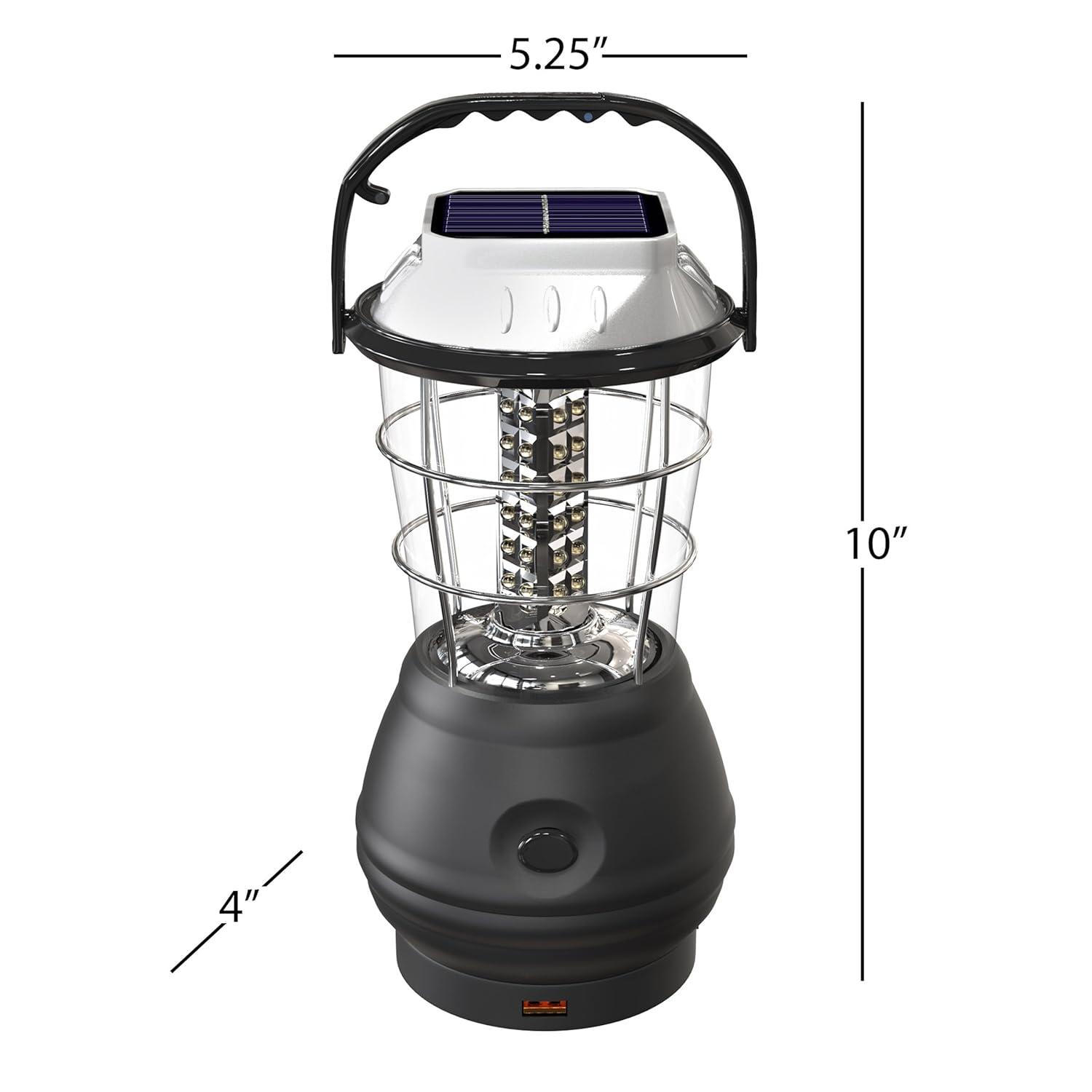 Whetstone Whetstone Rechargeable Lantern or Battery-Operated LED Light for Camping - Solar Powered Lantern