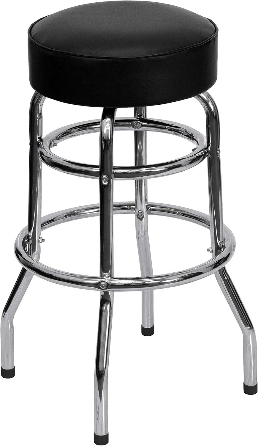 Flash Furniture Double Ring Chrome Barstool