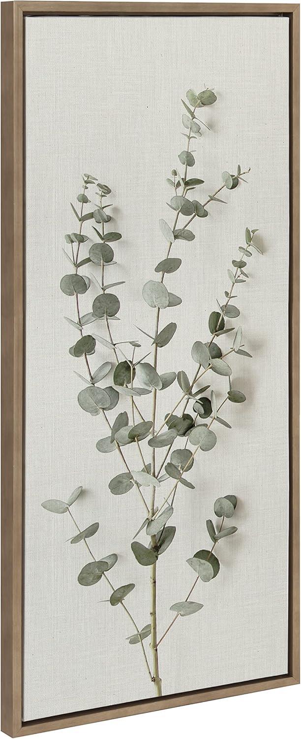 18" x 40" Sylvie Eucalyptus Botanical I Framed Canvas by Creative Bunch - Kate & Laurel All Things Decor