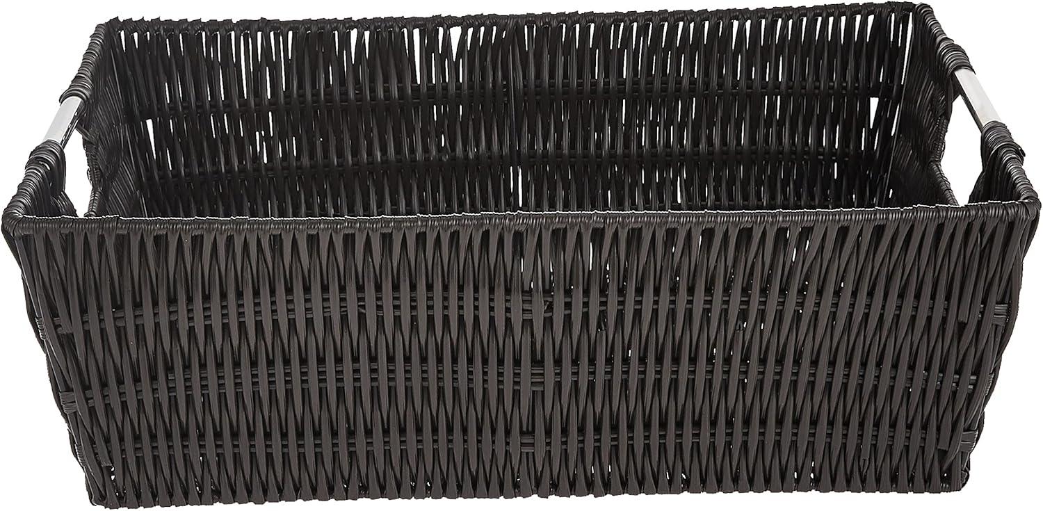 Whitmor Rattique® Shelf Tote Basket- Espresso- 13" x 15" x 5"