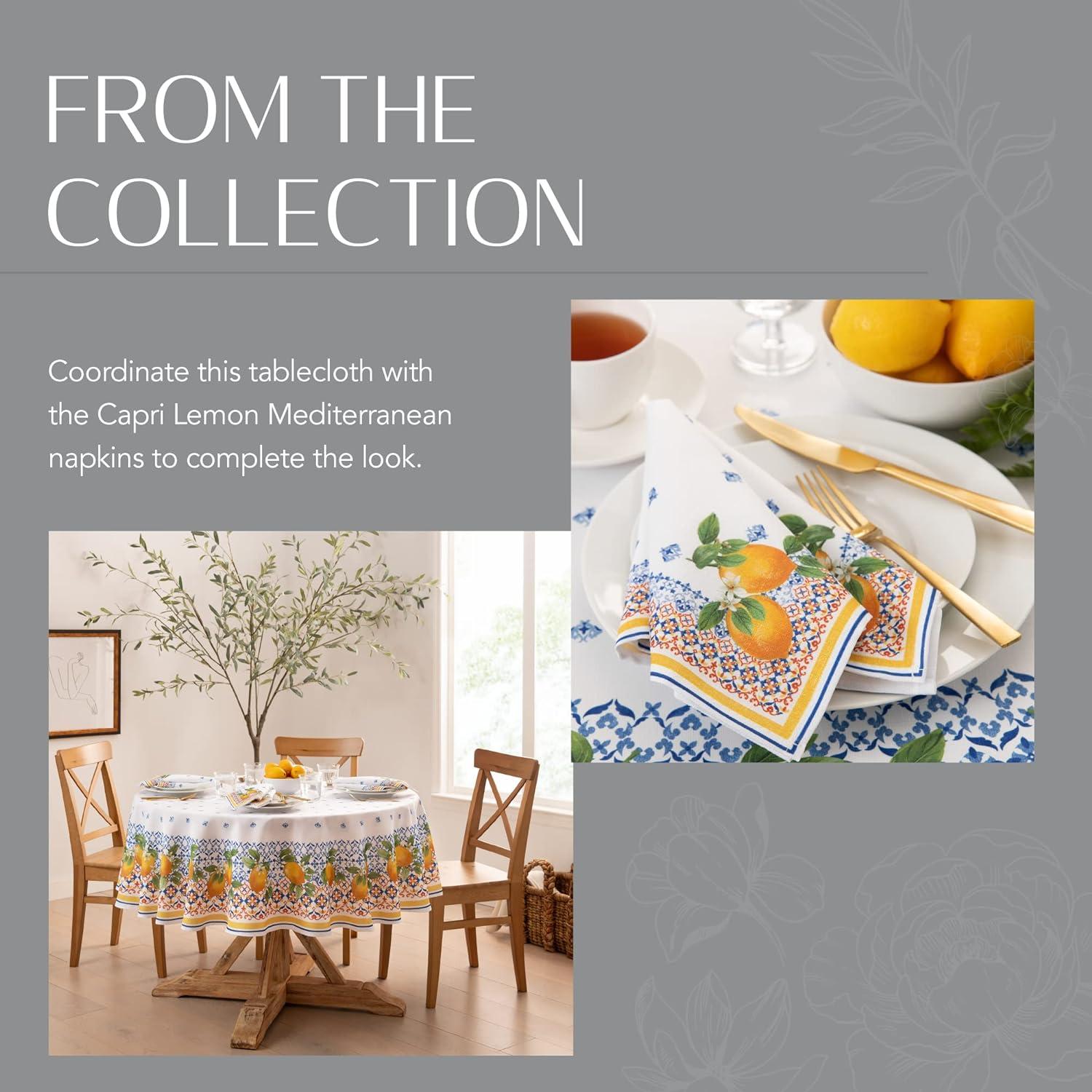 Lark Manor™ Ariatna Capri Lemon Double Border Tablecloth