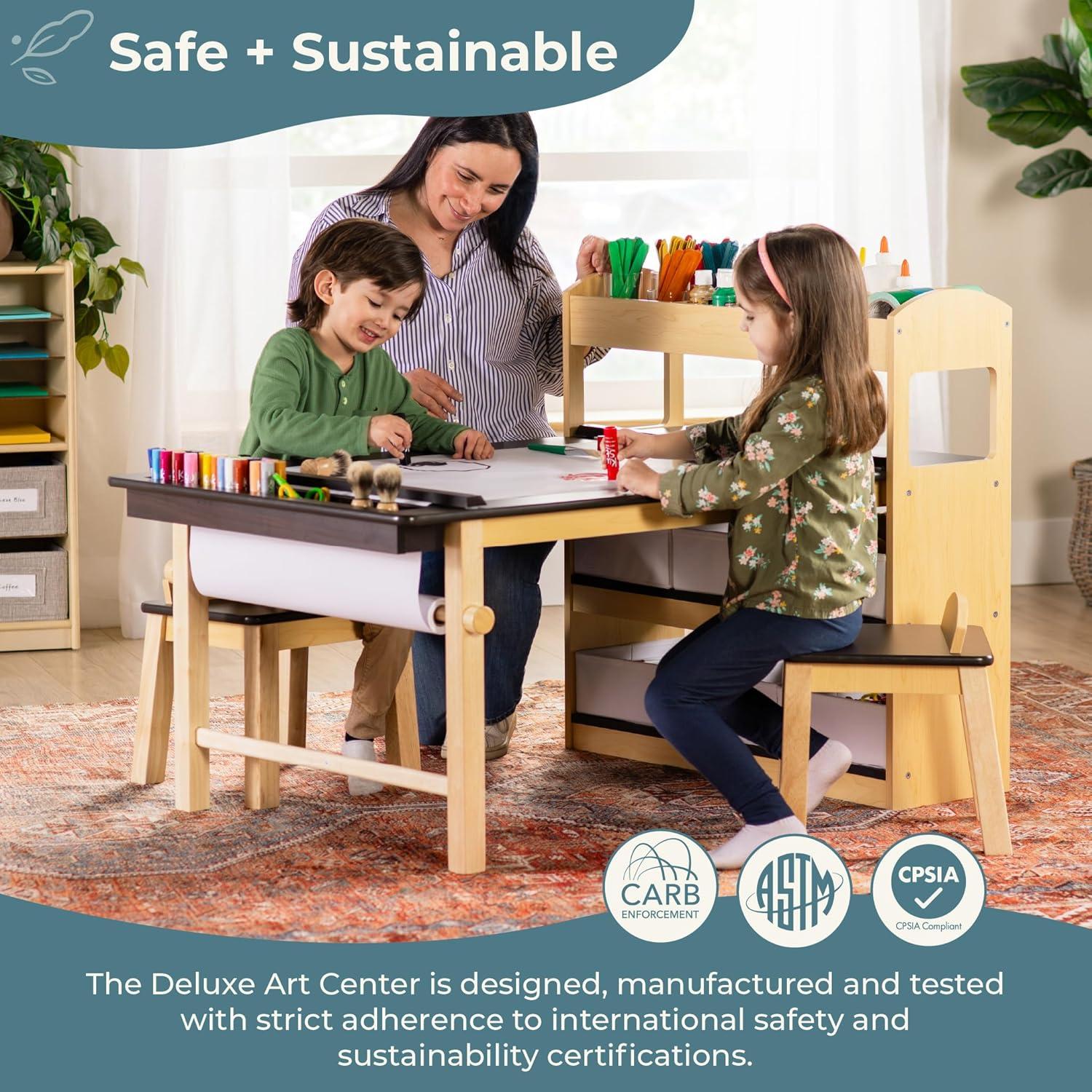 Kids Deluxe Art Center and Stool Set