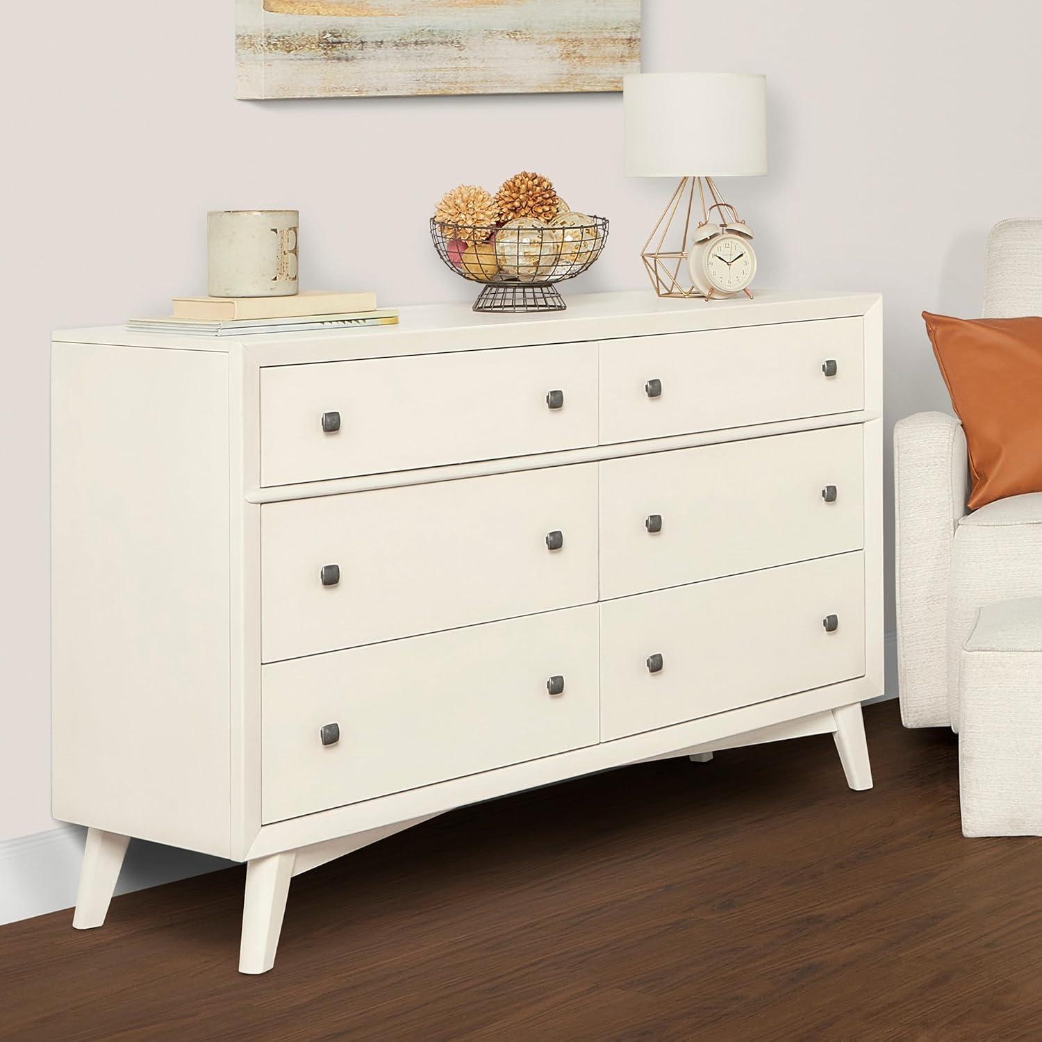 Antilia Vanilla Bean Mid-Century Double Dresser with Soft Close Drawers