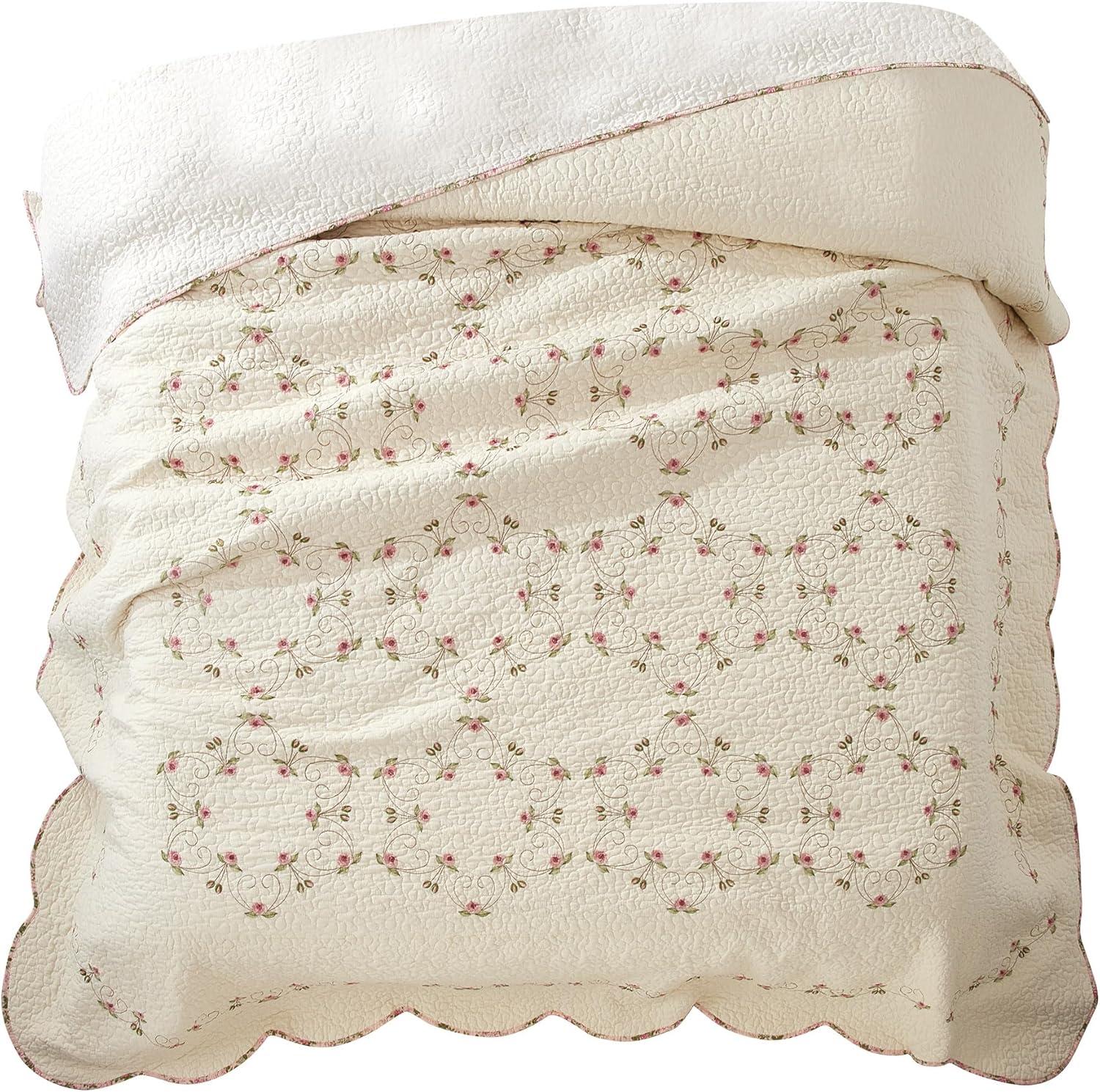 Felisa Embroidered Single Bedspread/Coverlet