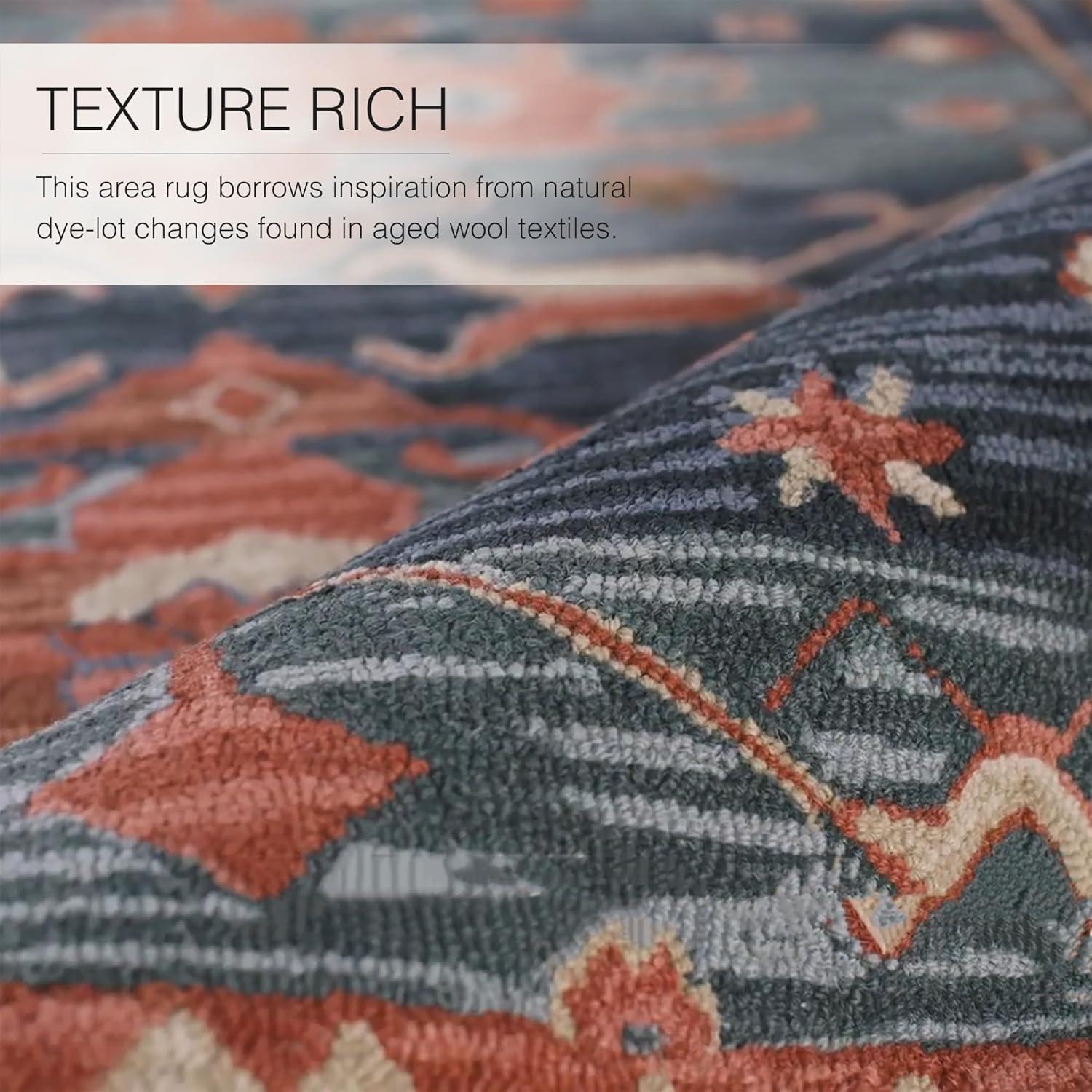 Jaipur Living Cardamom 9 x 12 (ft) Tufted Wool Red/Blue Rectangular Indoor Medallion Global Area rug