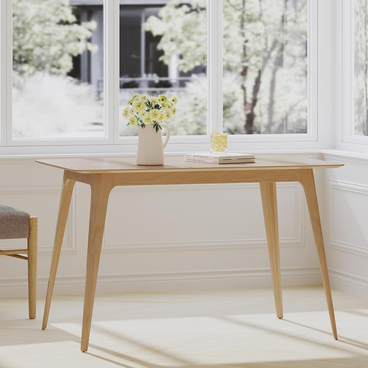 Gideon Dining Table - Natural Oak - Christopher Knight Home: Scandinavian Style, 4-Seat Rectangle, Rubberwood