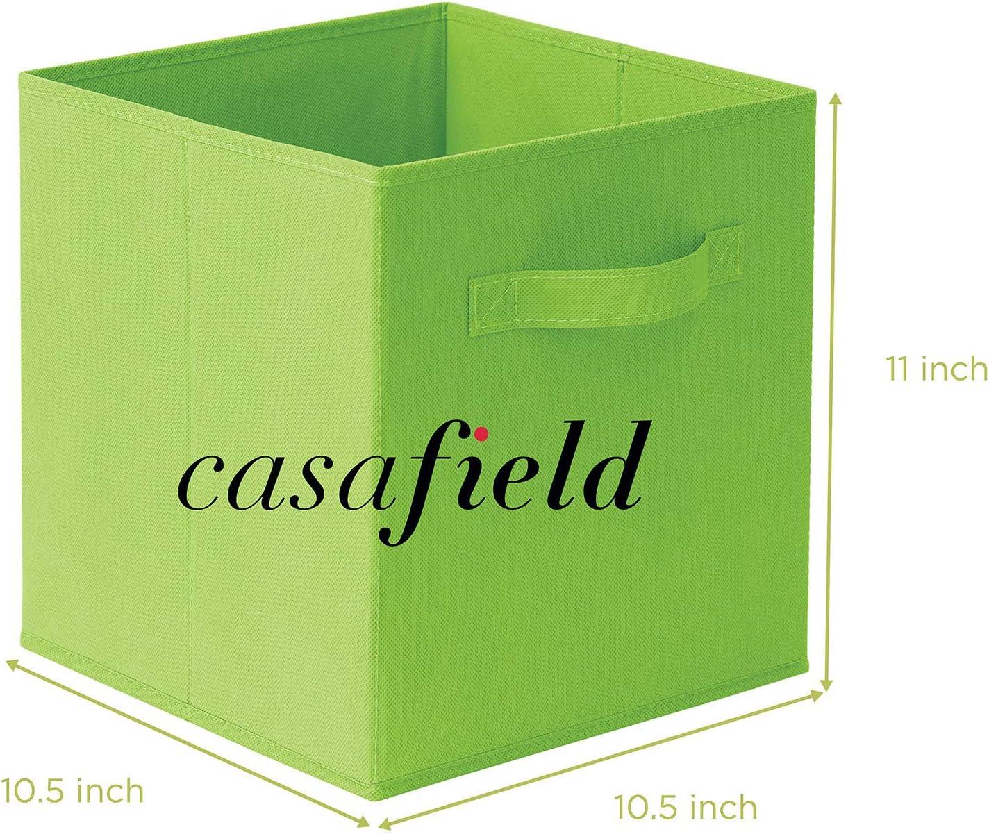 Casafield 10.5" L x 10.5" W x 11" H Collapsible Fabric Cube Storage Bins (Set of 6)