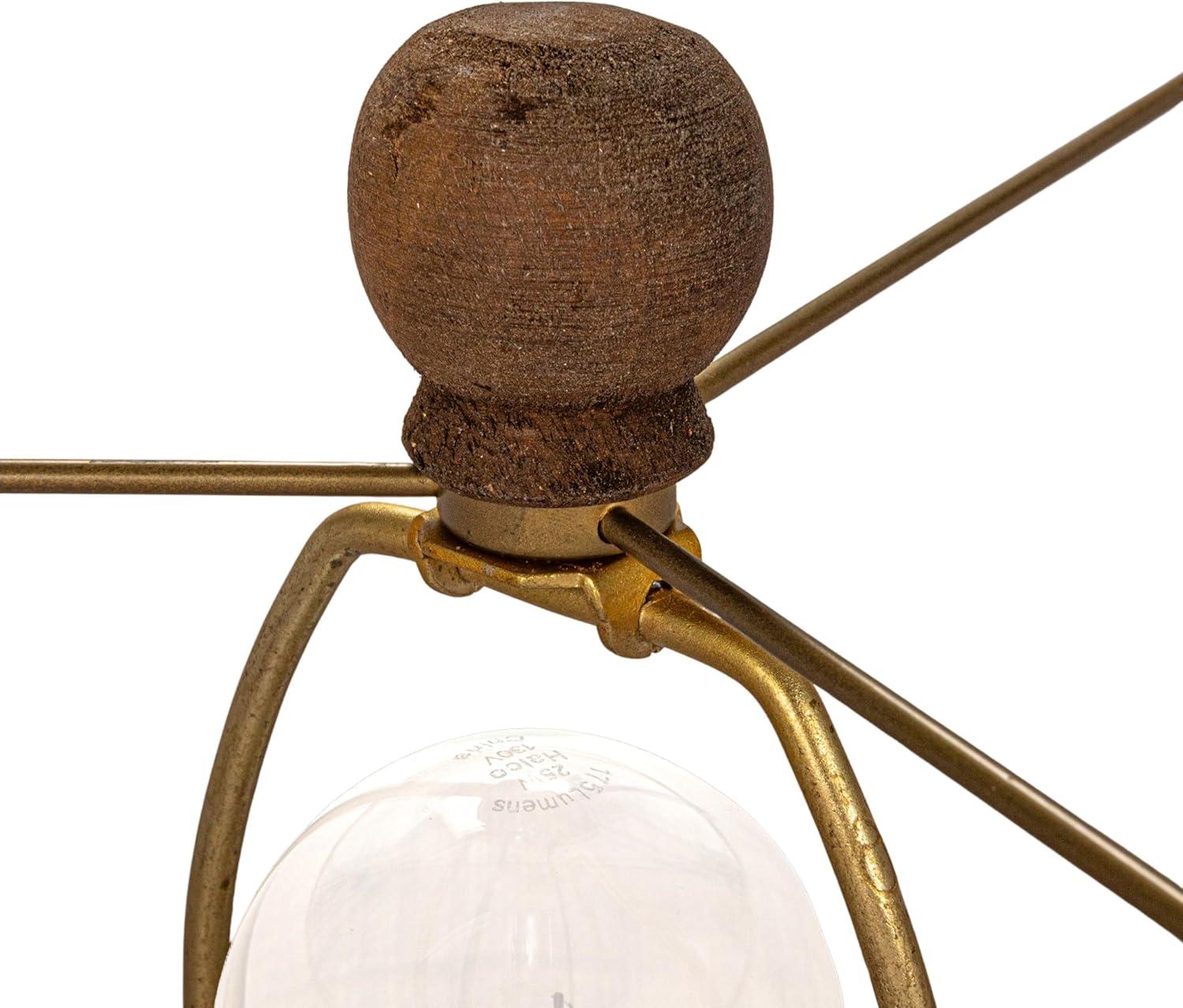 Natural Reclaimed Wood Table Lamp with Jute Shade