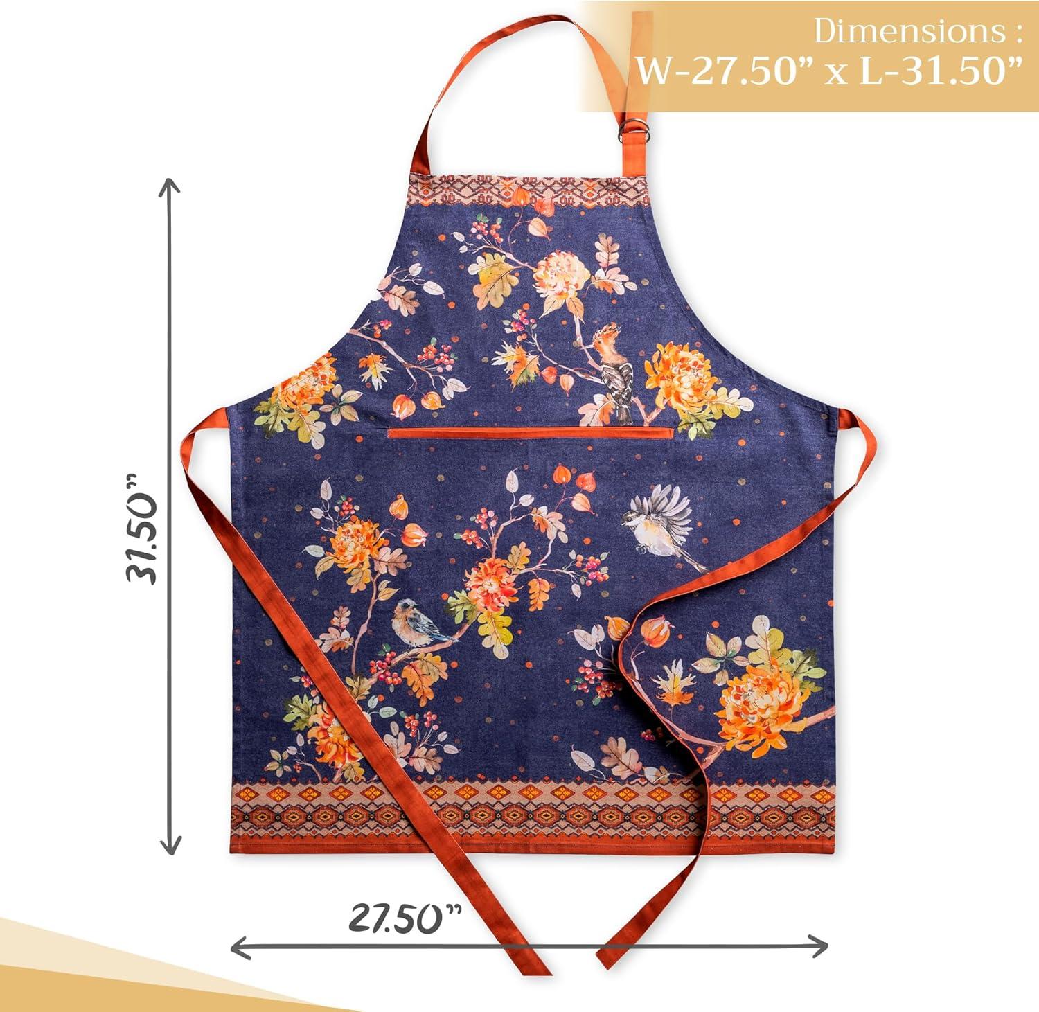 Maison d'Hermine 100% Cotton Apron for women with Pocket Kitchen Chef Apron for Men Cooking Gardening Server Waitress Maid