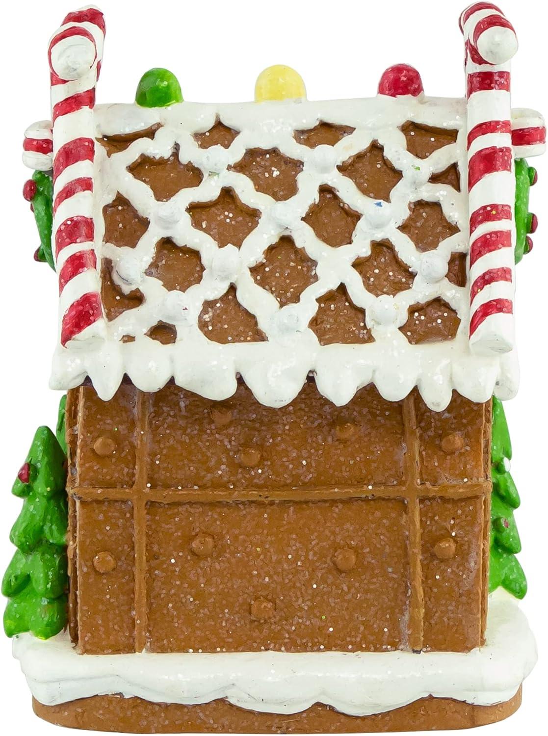 Festive Gingerbread House Christmas Stocking Holder with Glitter Accents