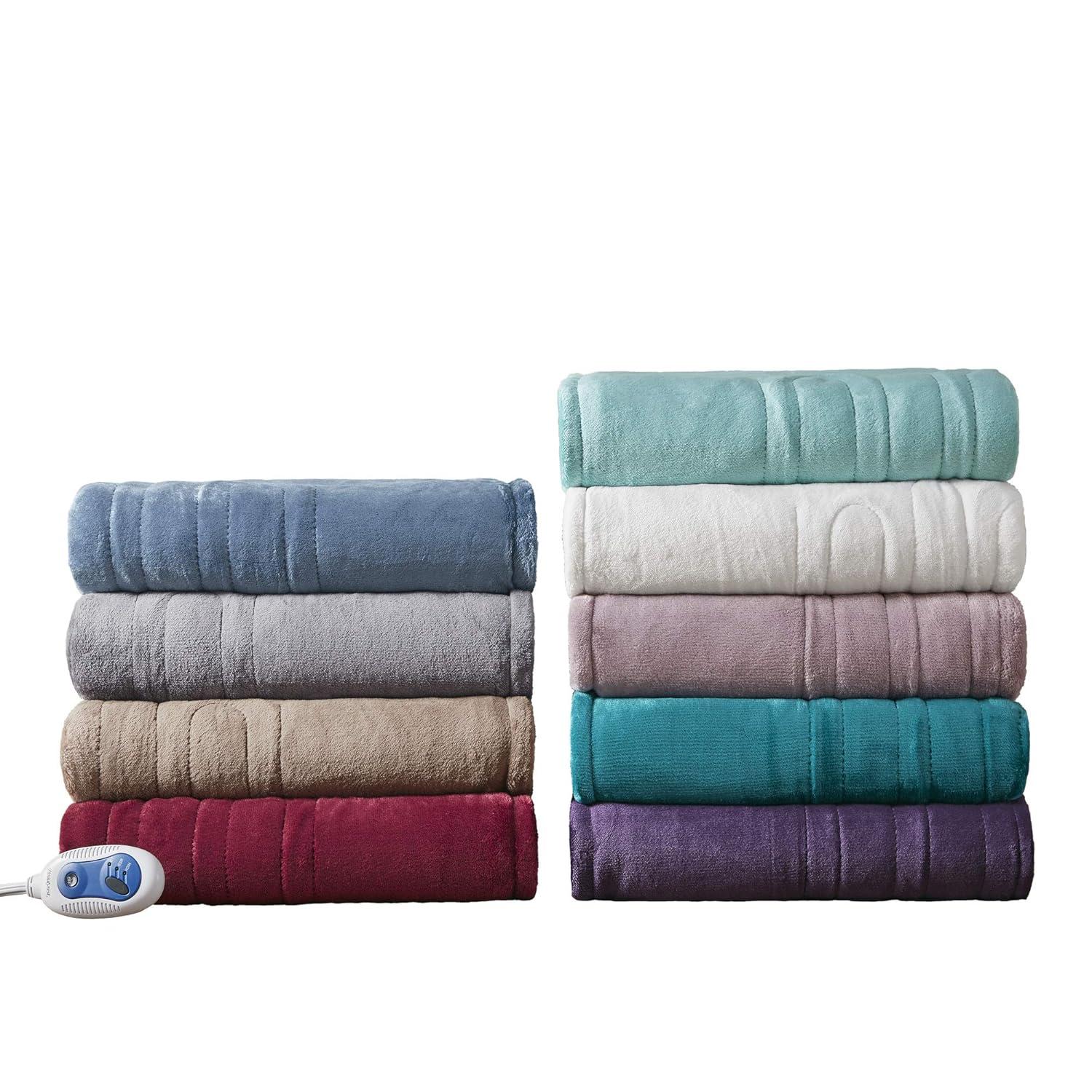 Beautyrest Heated Plush Oversized Throw