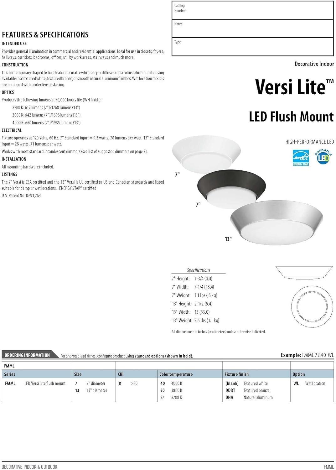 Versi Acrylic Flush Mount