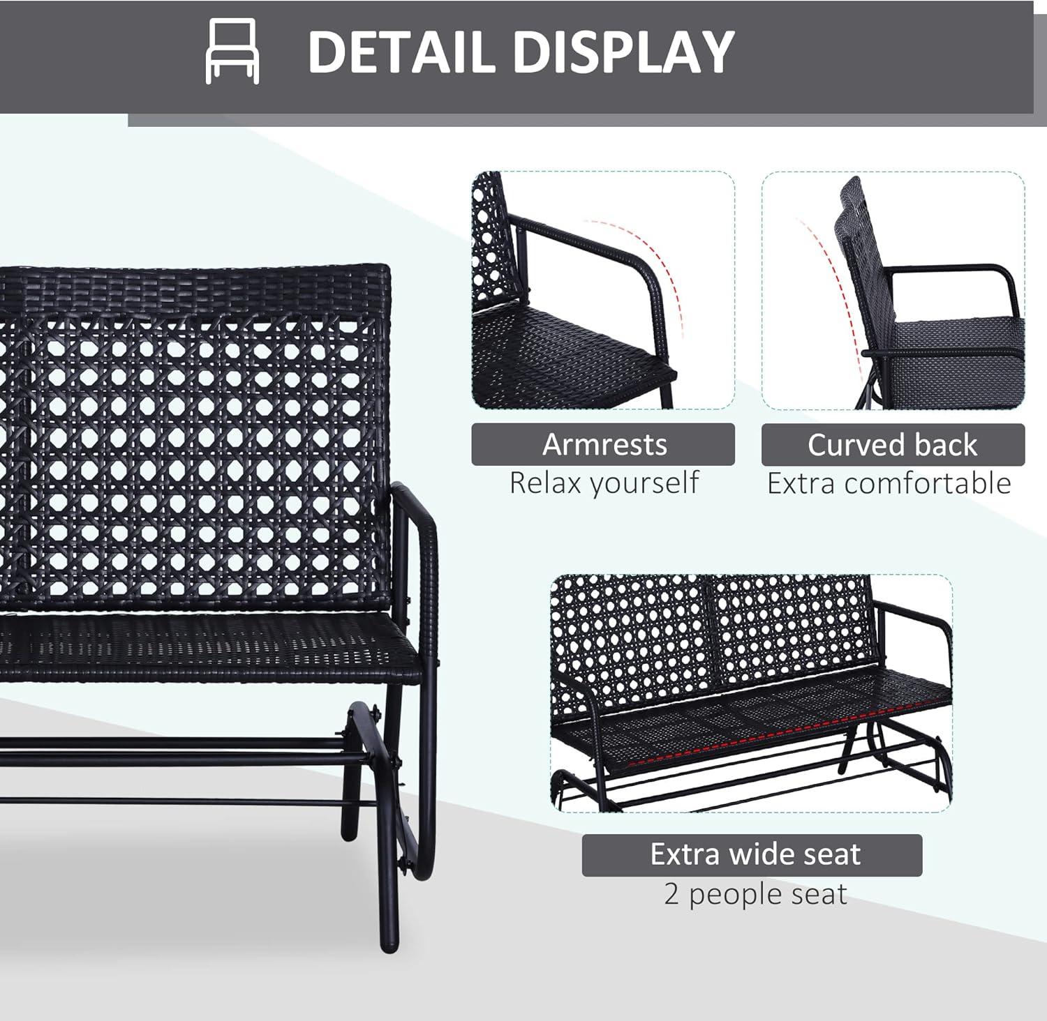 Lark Manor™ Patio 2-Person Wicker Glider Bench Rocking Chair