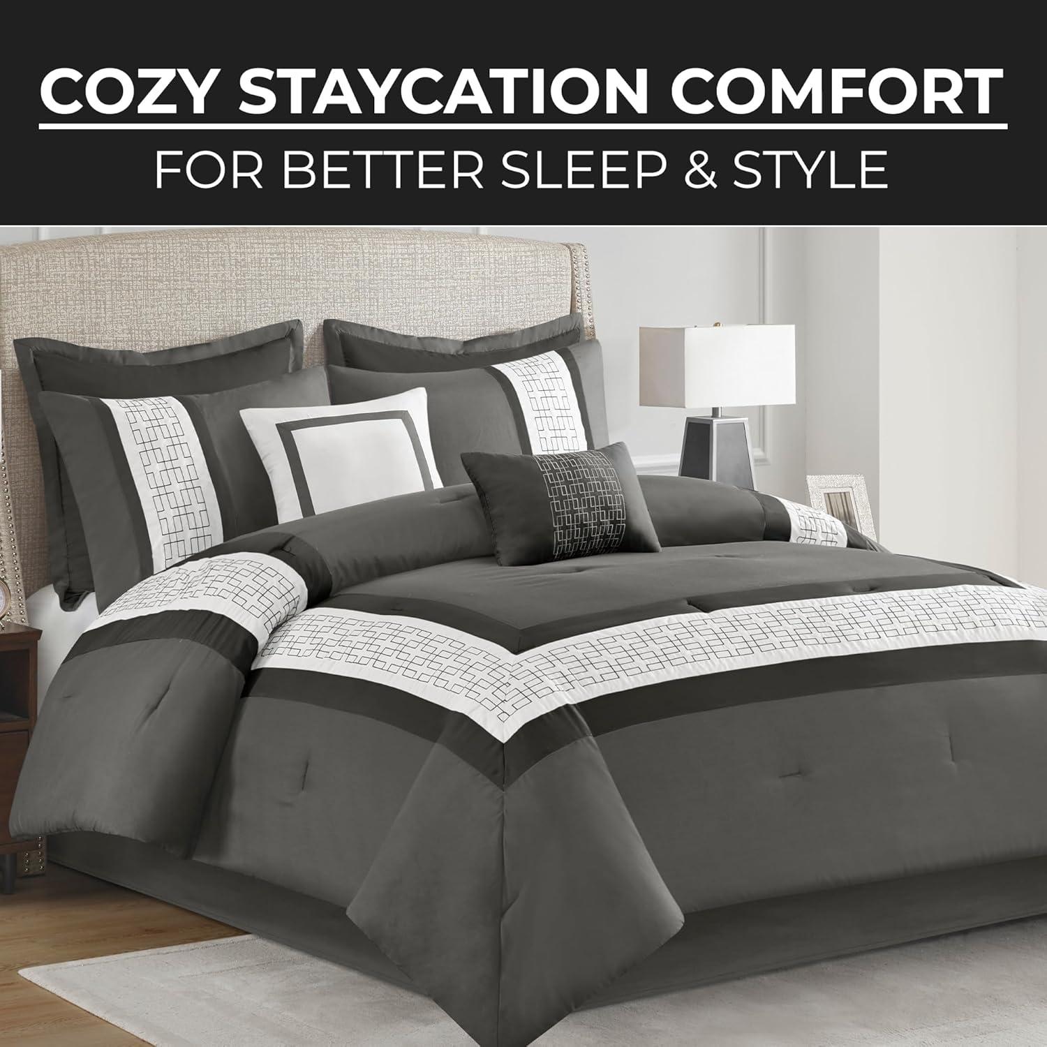 510 Design 8 Piece Embroidered Comforter Set