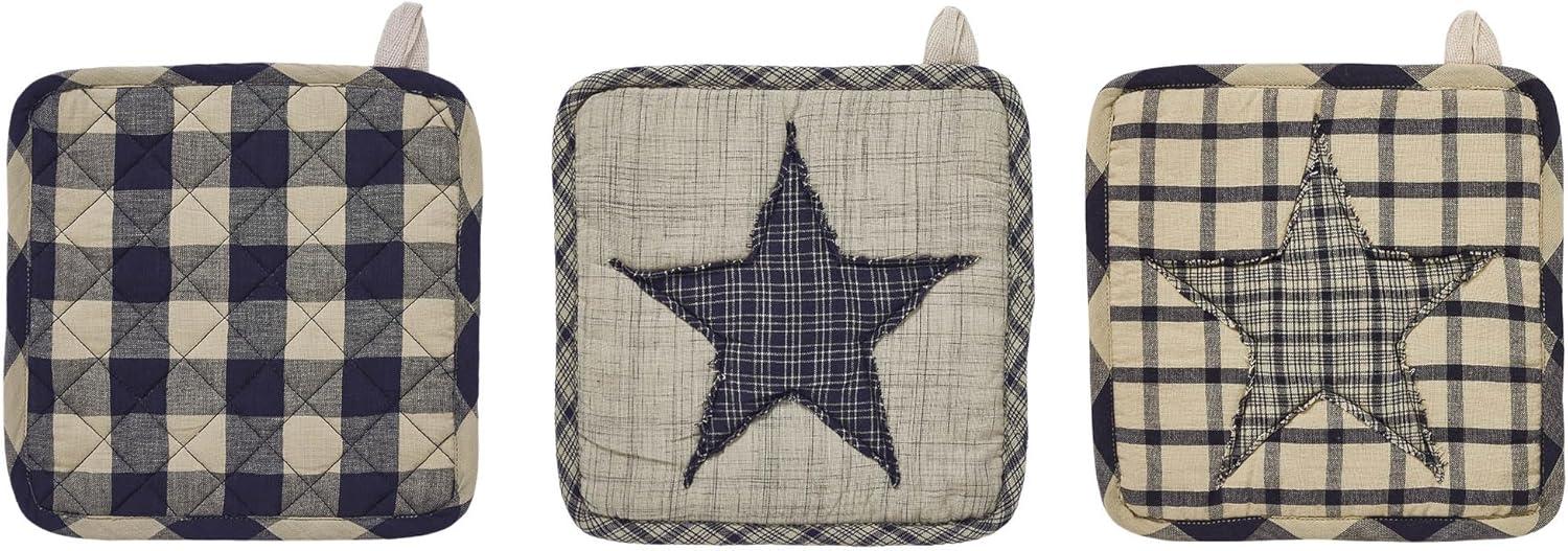 VHC Brands My Country Patchwork Cotton Pot Holder Set