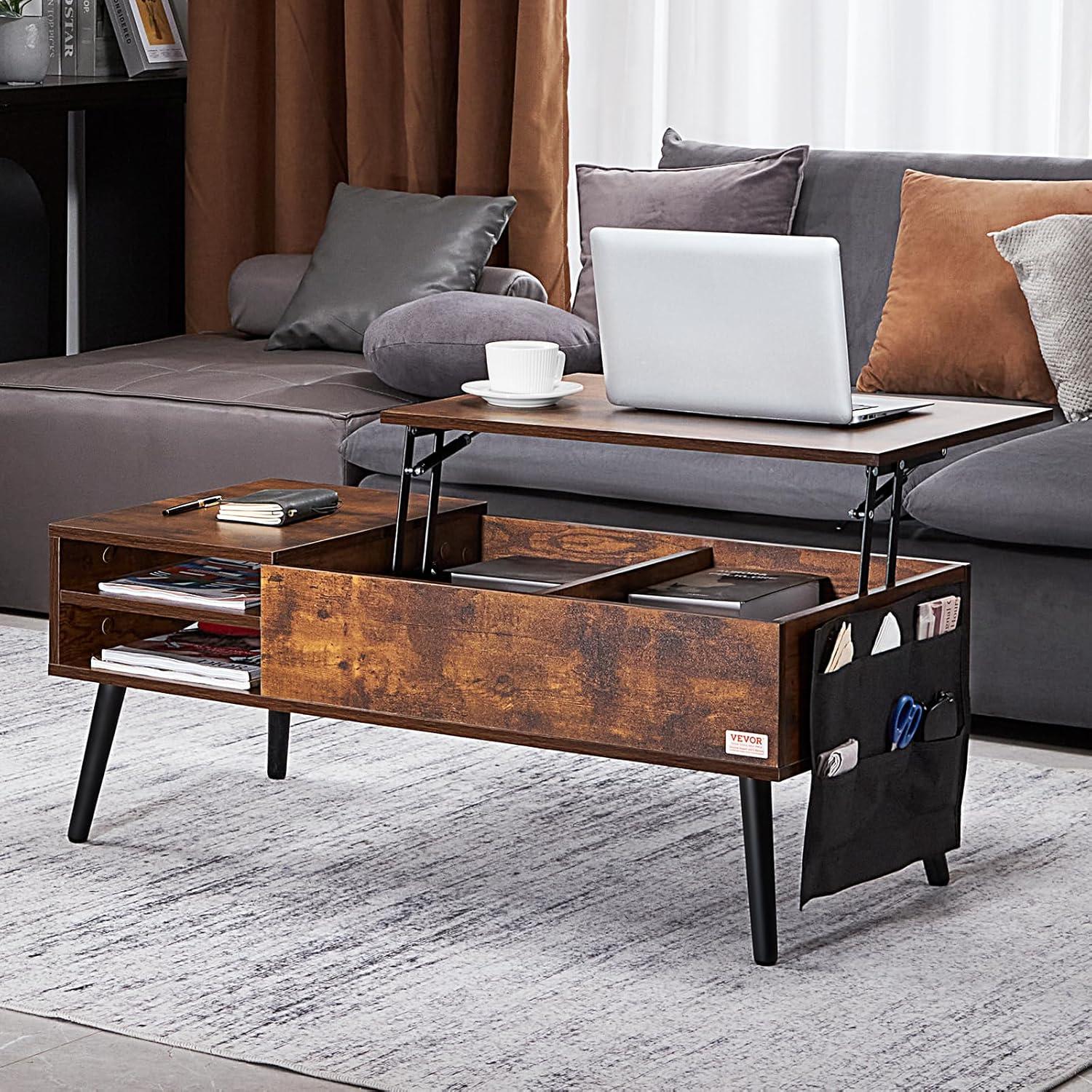 George Oliver George Oliver Lift Top Coffee Table 39.4 in Rectangle Coffee Table for Living Room Brown