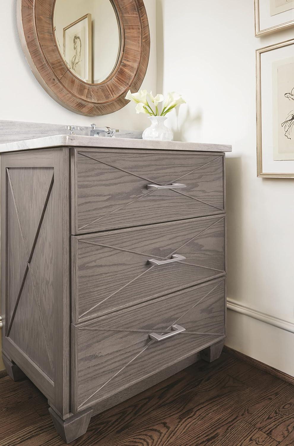 Polished Chrome Modern Cabinet Bar Pull with Mounting Hardware