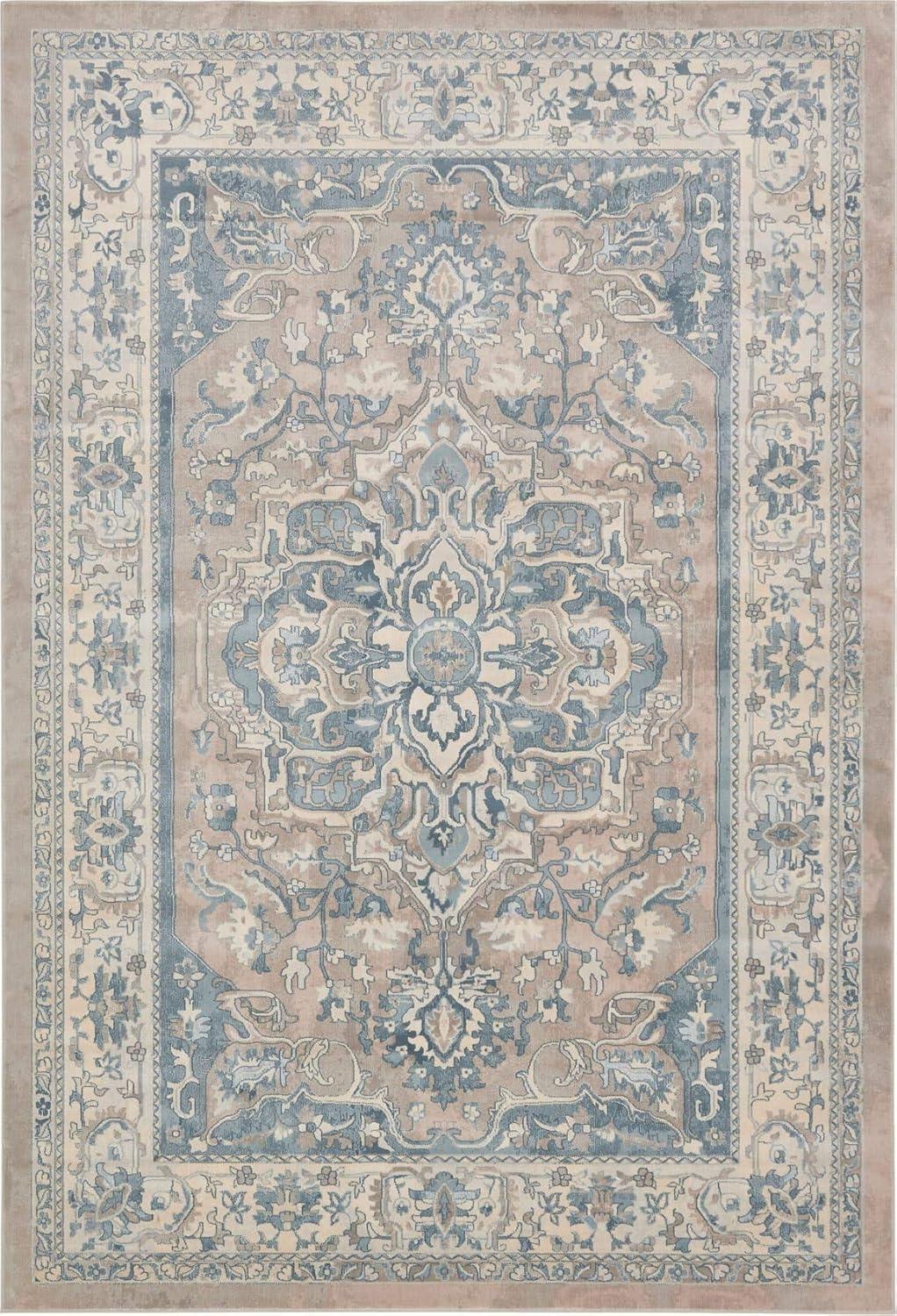 Unique Loom Paris Collection Area Rug - Louisa (7' 1" x 10' Rectangle Dark Gray/Beige)