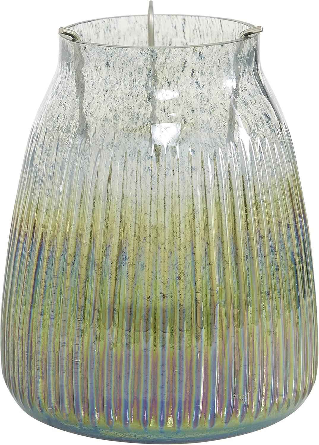 22" x 6" Round Glass Pillar Candle Holder Black - Olivia & May: Elegant Mantel Decor, 5-Unit Tray