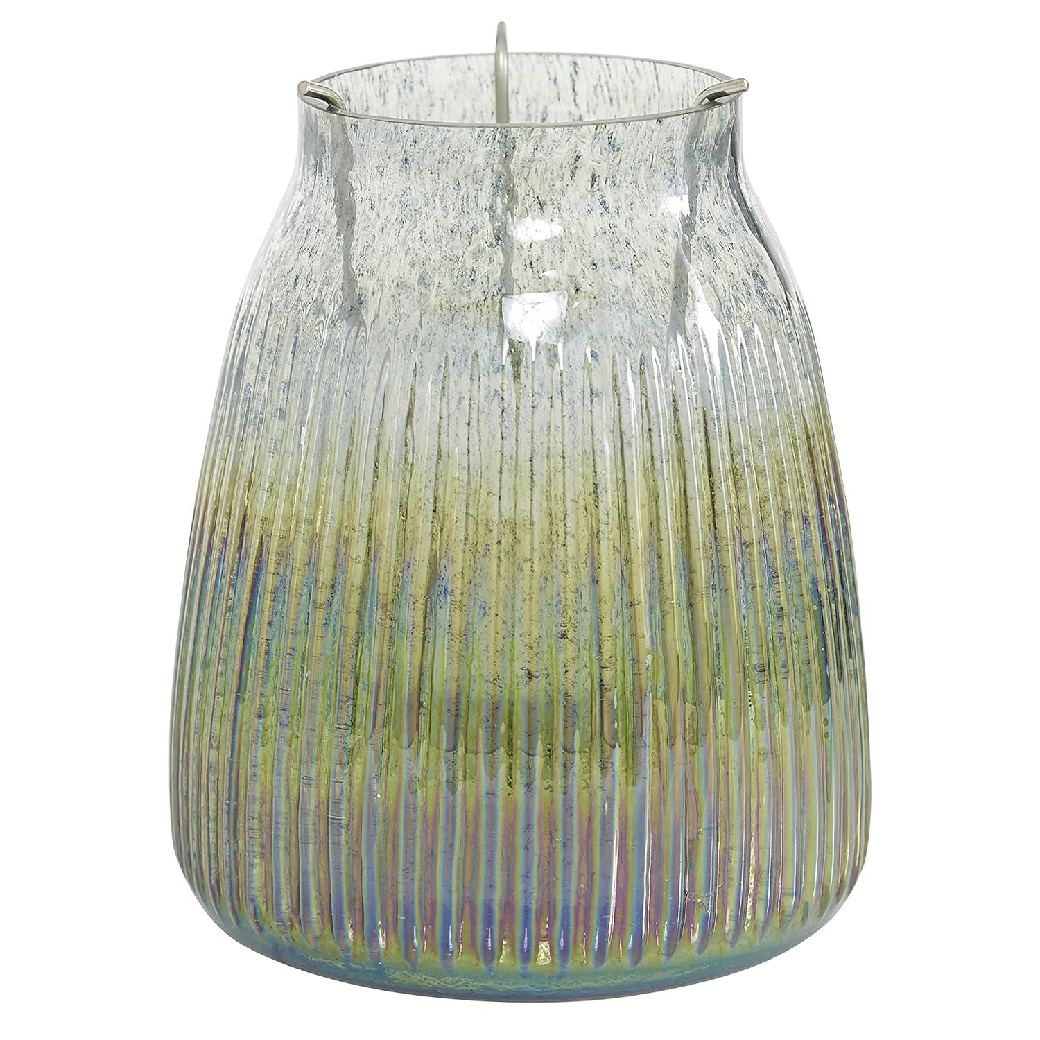 22" x 6" Round Glass Pillar Candle Holder Black - Olivia & May: Elegant Mantel Decor, 5-Unit Tray