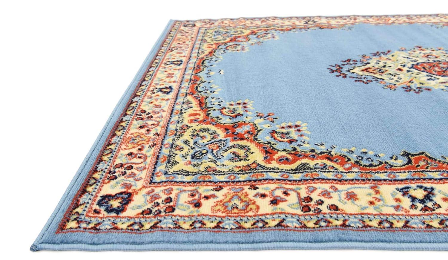 Unique Loom Reza Collection Area Rug - Washington (4' 1" x 6' 1" Rectangle Light Blue/Cream)