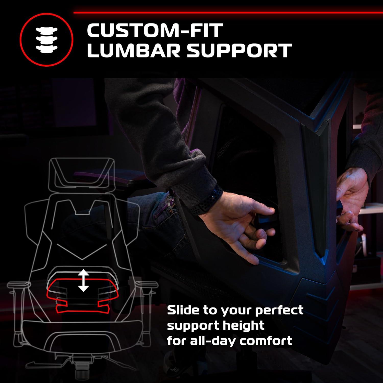 Respawn RESPAWN FLEXX Mesh Gaming Chair With Lumbar Support, Ergonomic Gaming Chair with Recline/Tilt Tension Controls, Adjustable Arms, 300lb Max Weight With Wheels for Computer/Desk/Office