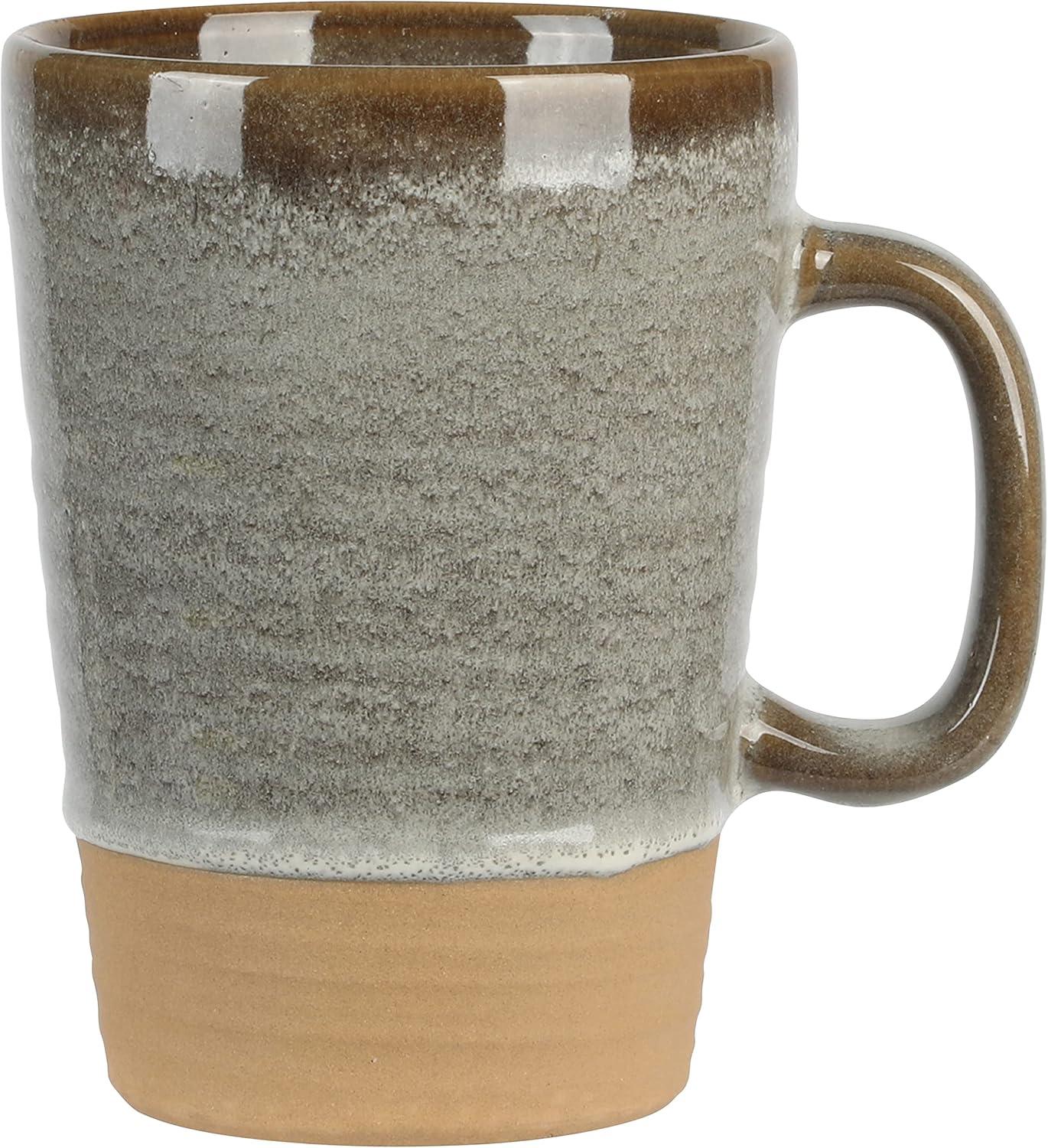 Gibson Elite 4 Pack Dreamweaver Terracotta Reactive 17 OZ Mug Set - Earthy Brown