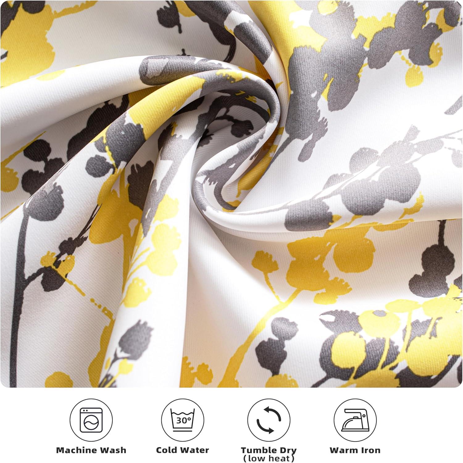 DriftAway 2 Piece Floral Room Darkening Curtains 84"L x 52"W Golden Golden Yellow/Gray