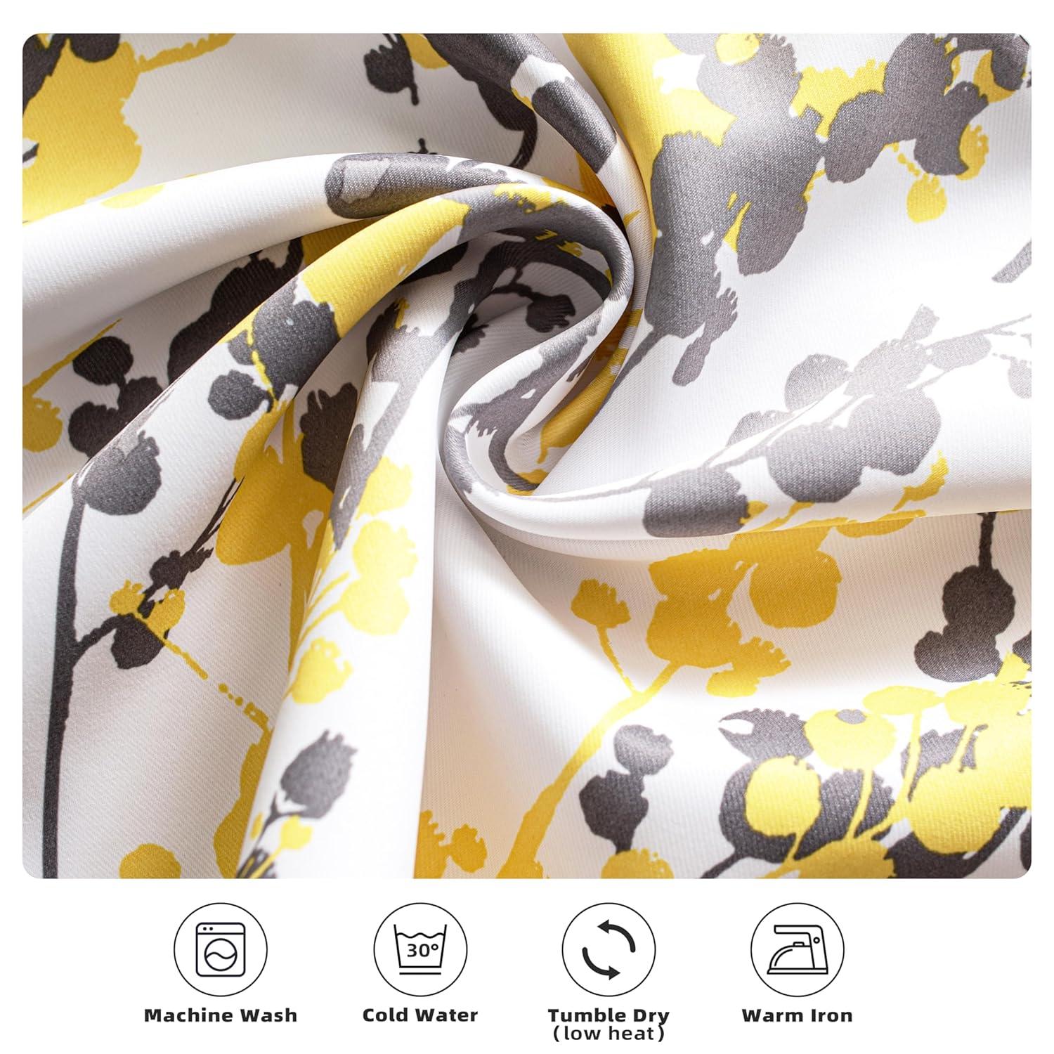 DriftAway 2 Piece Floral Room Darkening Curtains 84"L x 52"W Golden Golden Yellow/Gray