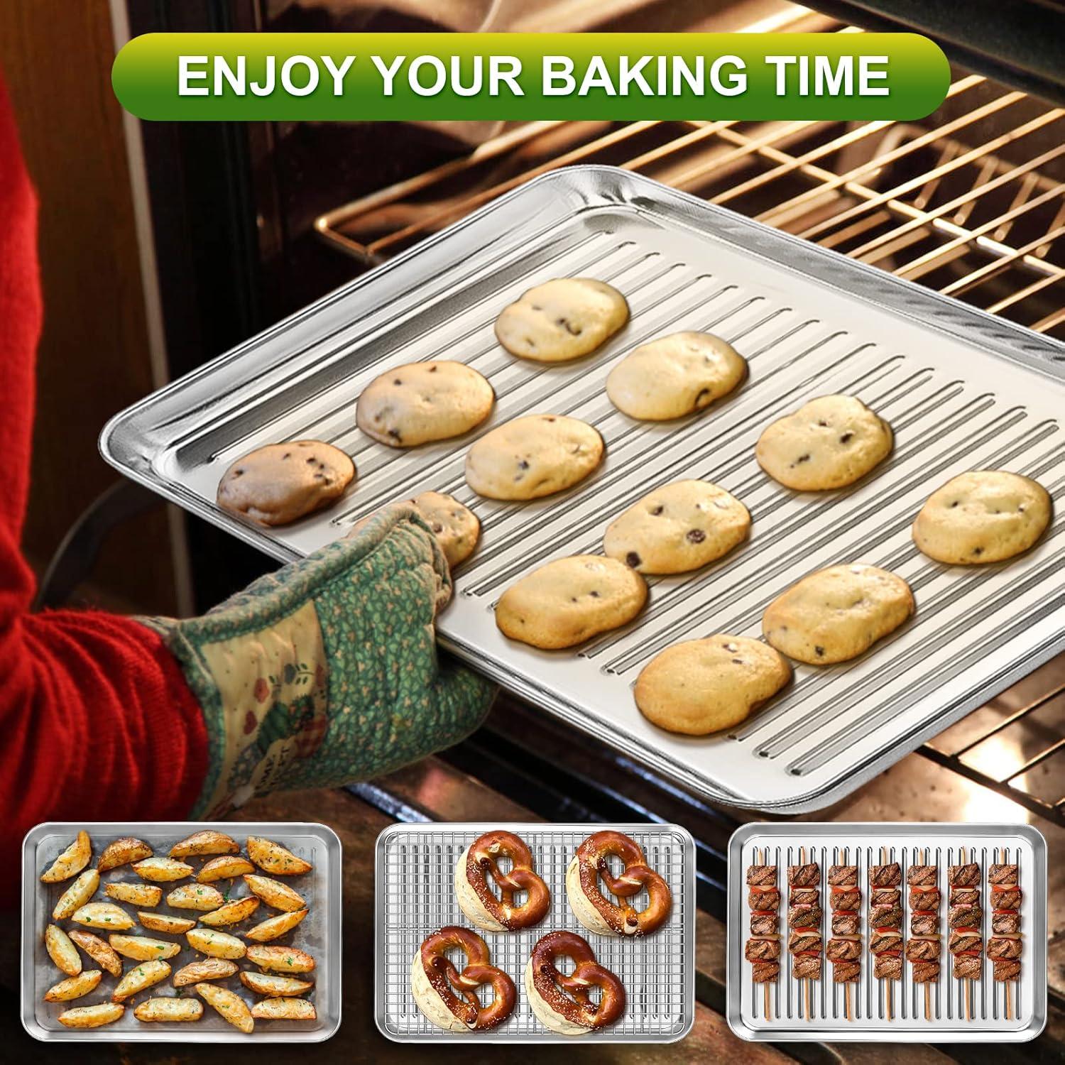 Stainless Steel Non-stick Cookie Sheet with Rack Set