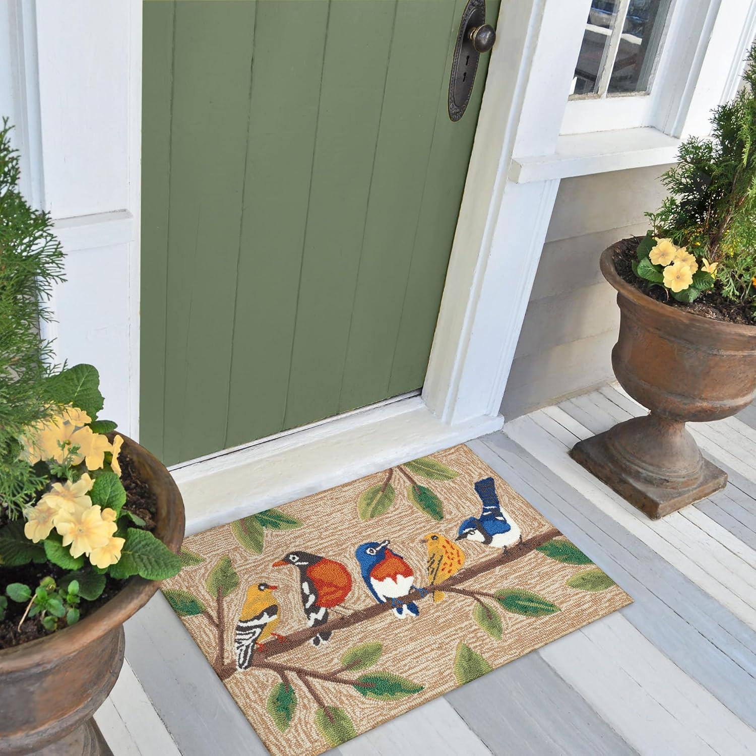 Liora Manne Frontporch Birds Indoor/Outdoor Rug Neutral 2'6" x 4'