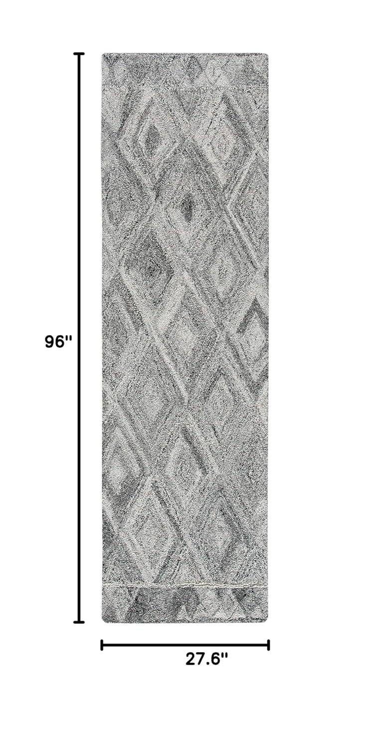 Abstract ABT618 Handmade Indoor Runner - Grey/Black - 2'-3"x8' - Safavieh