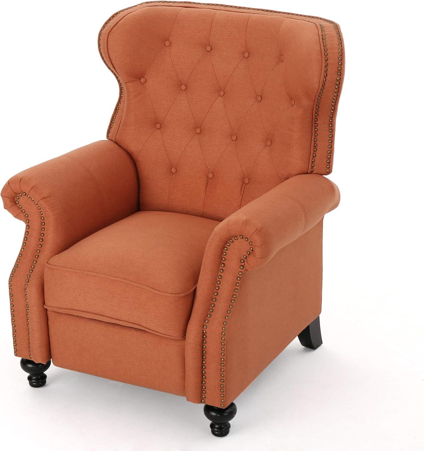 GDF Studio Waldo Contemporary Tufted Fabric Recliner, Orange