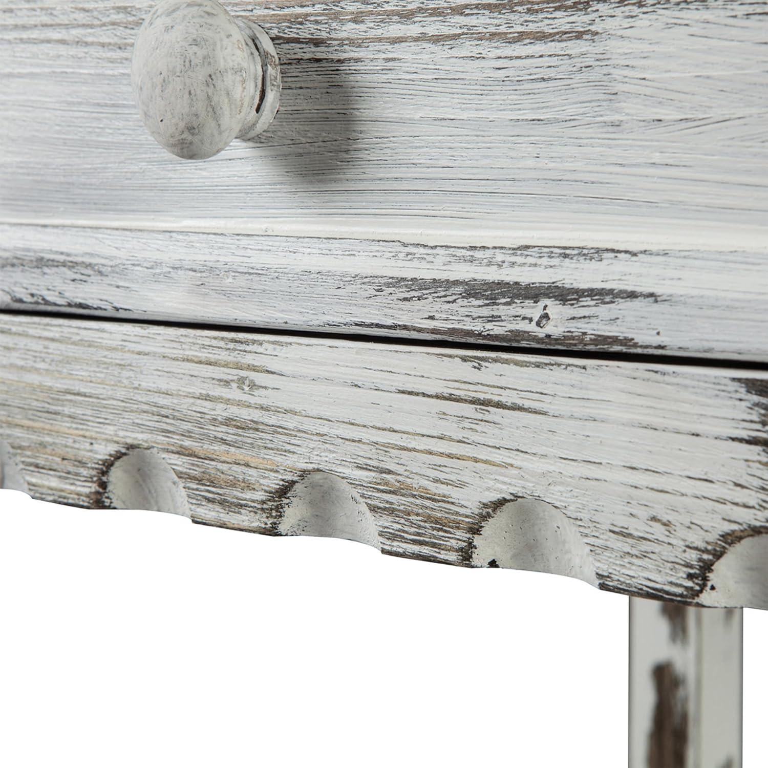 Console Table Hardwood White - Alaterre Furniture: Elegant Entryway Furniture with Storage Shelf, Spot Clean