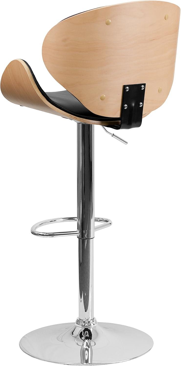 Murphy Curved Adjustable Height Swivel Bar Stool