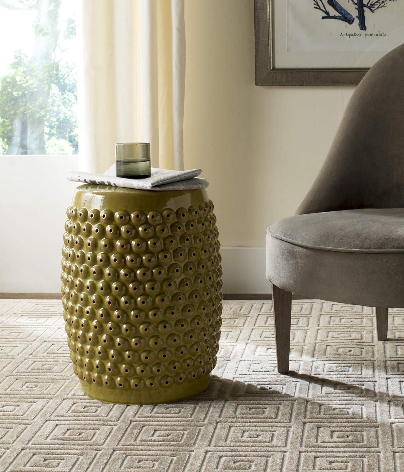 Stella Nail Head Ceramic Garden Stool  - Safavieh