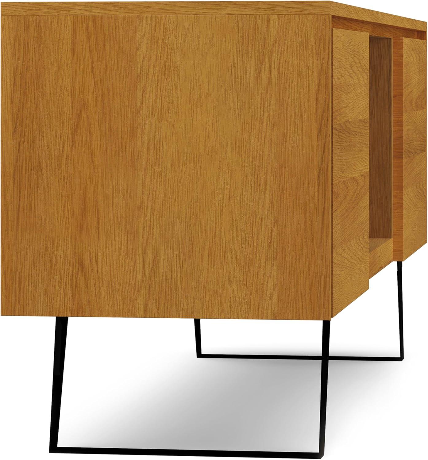 Simpli Home Lowry 63"W Solid Wood Modern Industrial TV Stand for TVs up to 70" with Storage